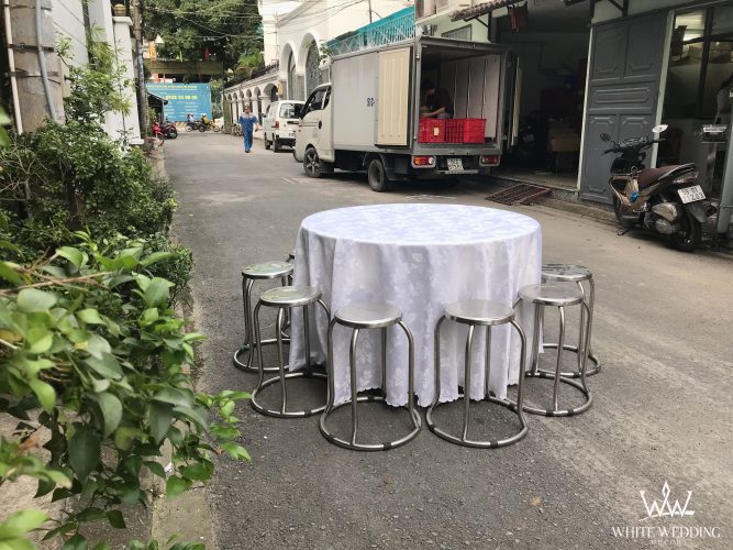 Bộ bàn tiệc ghế Inox