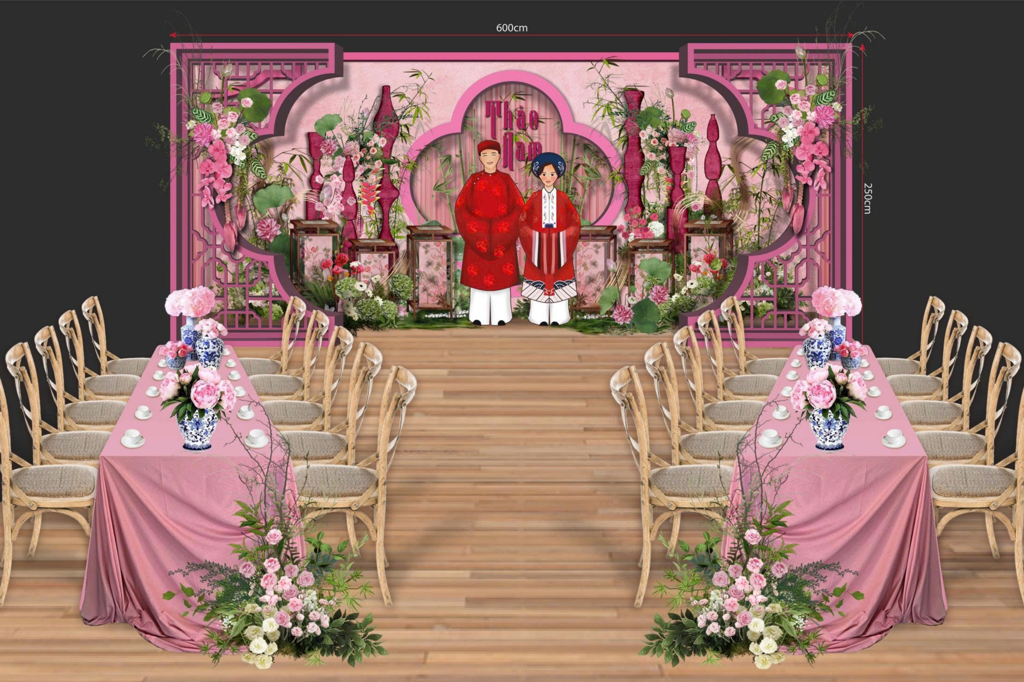 Hồng Môn Hoa Viên 1 batch trang tri le gia tien hong mon hoa vien white wedding 48