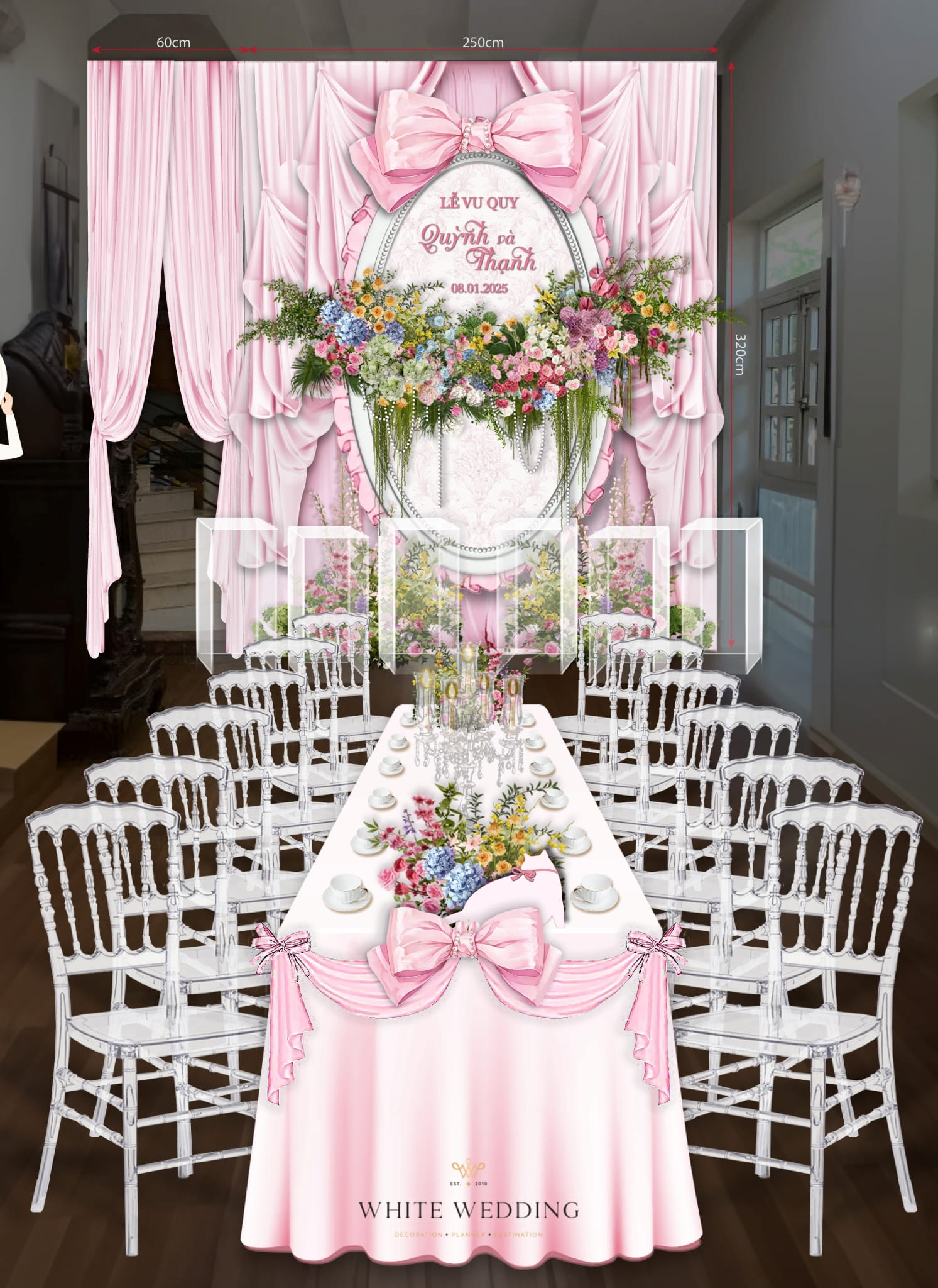 Nơ & Mèo 3 batch trang tri le gia tien no va meo white wedding 49