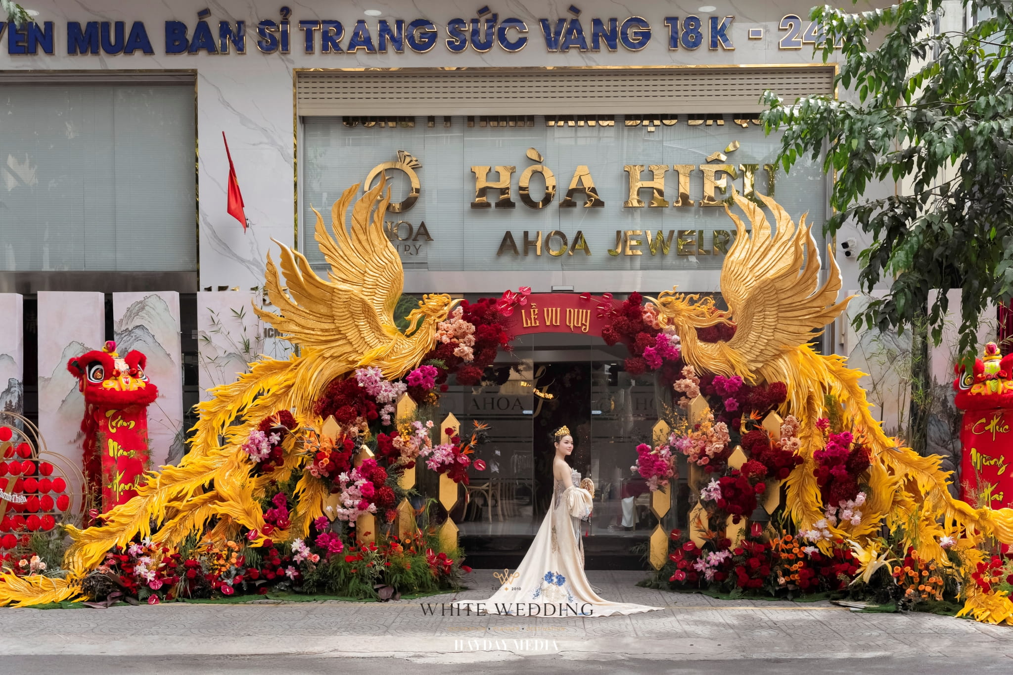 Song Phụng Chầu Nguyệt 18 batch trang tri le gia tien song phung chau nguyet white wedding 29