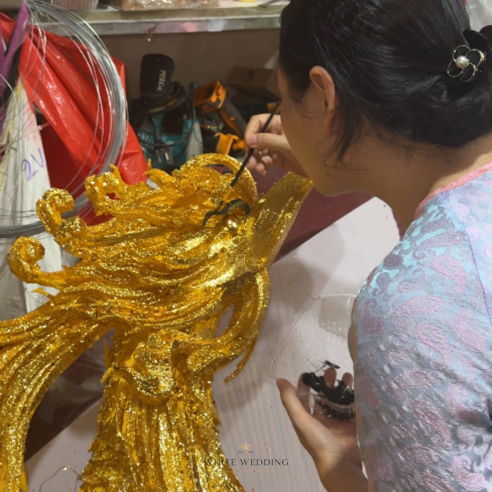 Song Phụng Chầu Nguyệt 11 batch trang tri le gia tien song phung chau nguyet white wedding 71