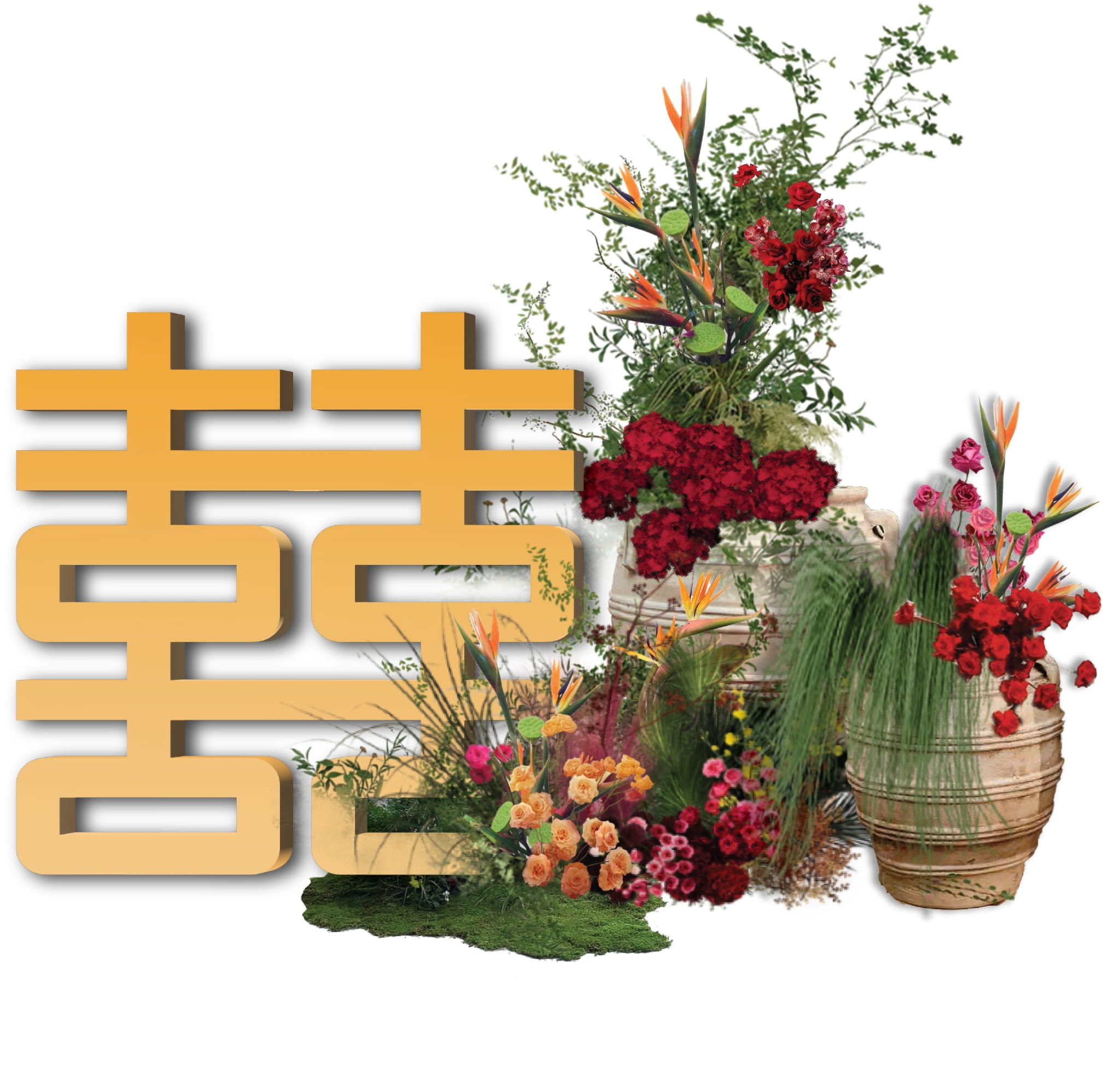 Song Phụng Chầu Nguyệt 2 batch trang tri le gia tien song phung chau nguyet white wedding 78