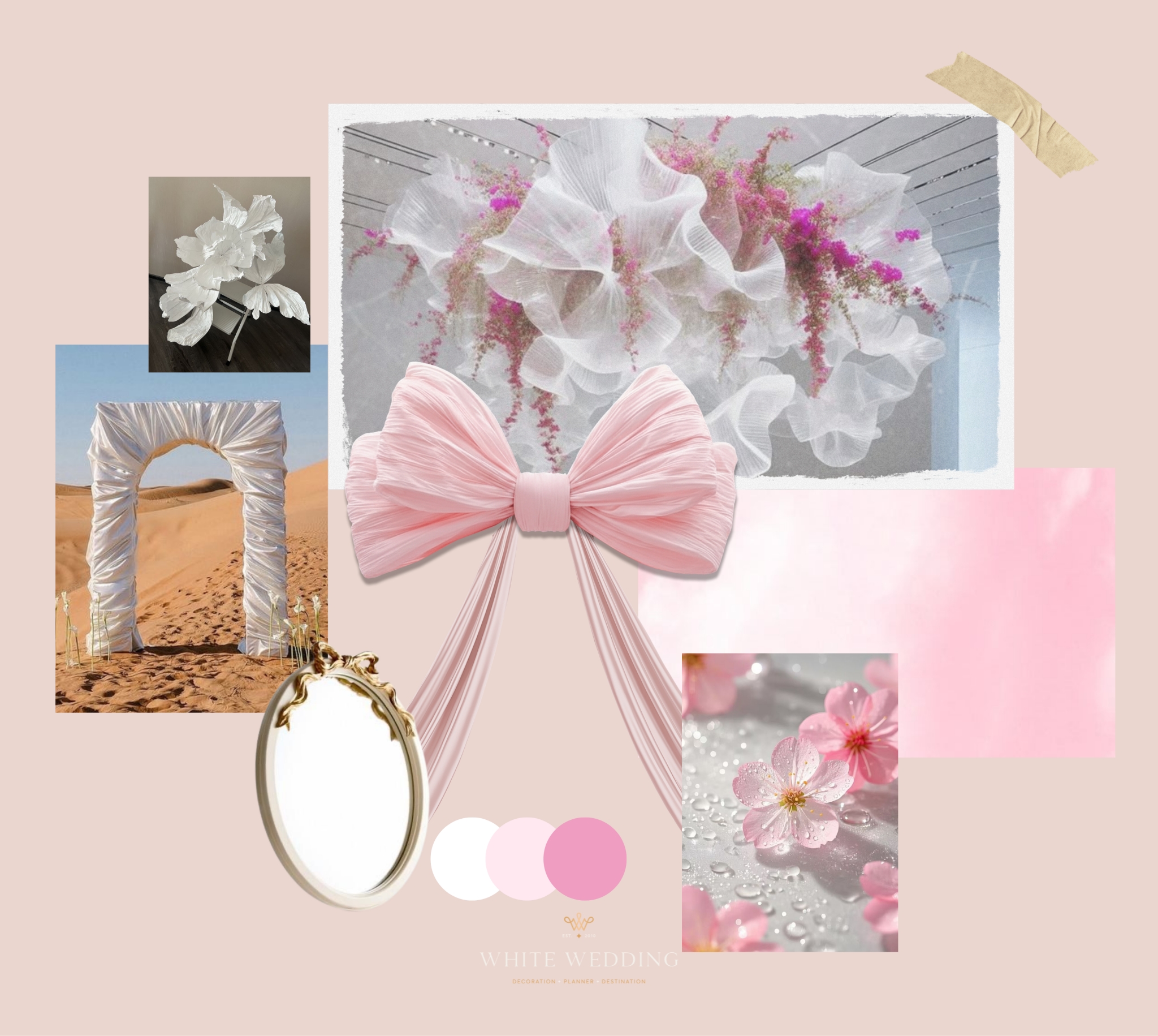 Fleur Ribbon 5 trang tri le dinh hon fleur ribbon white wedding 11