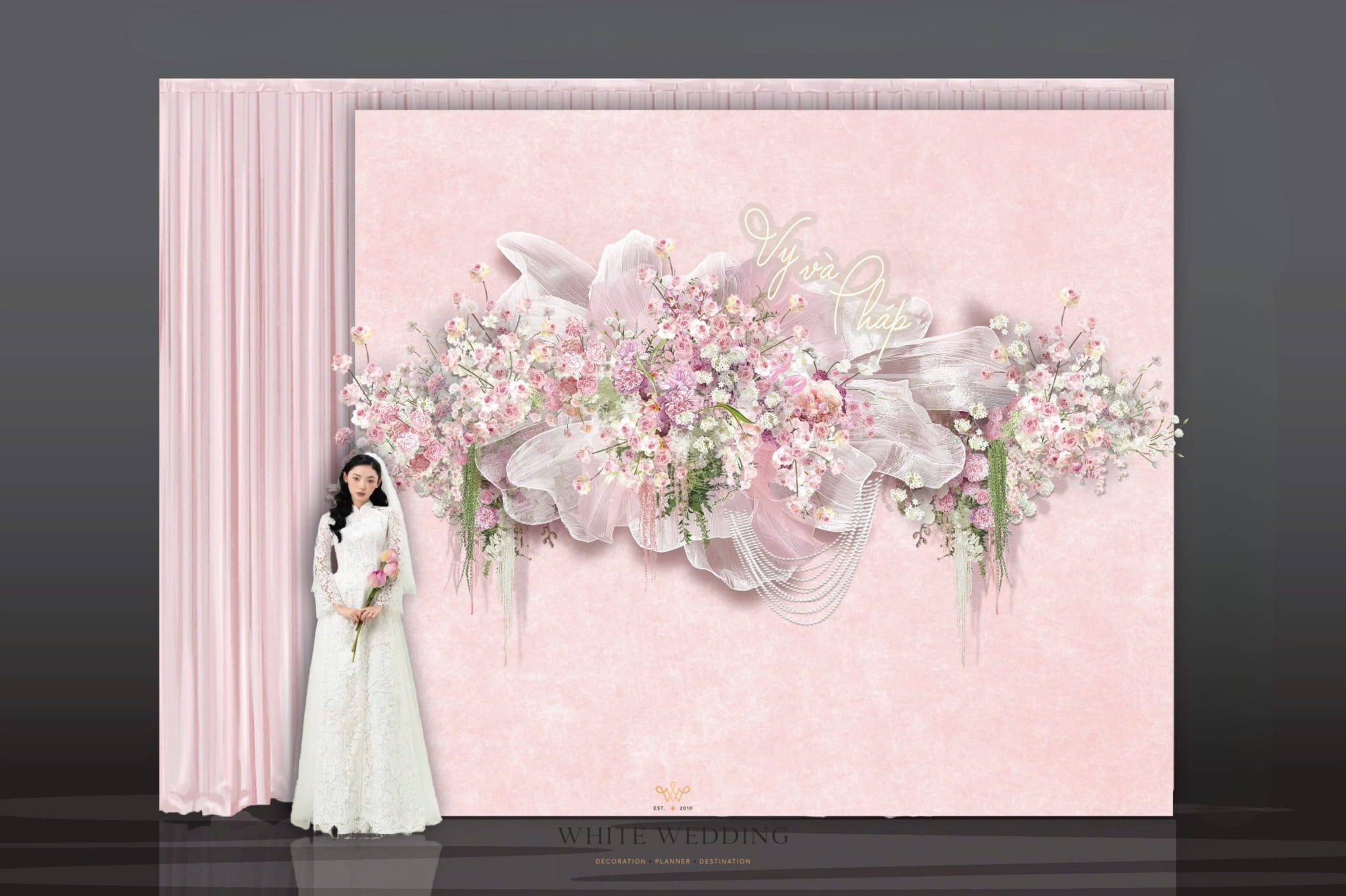 Fleur Ribbon 6 trang tri le dinh hon fleur ribbon white wedding 2 2