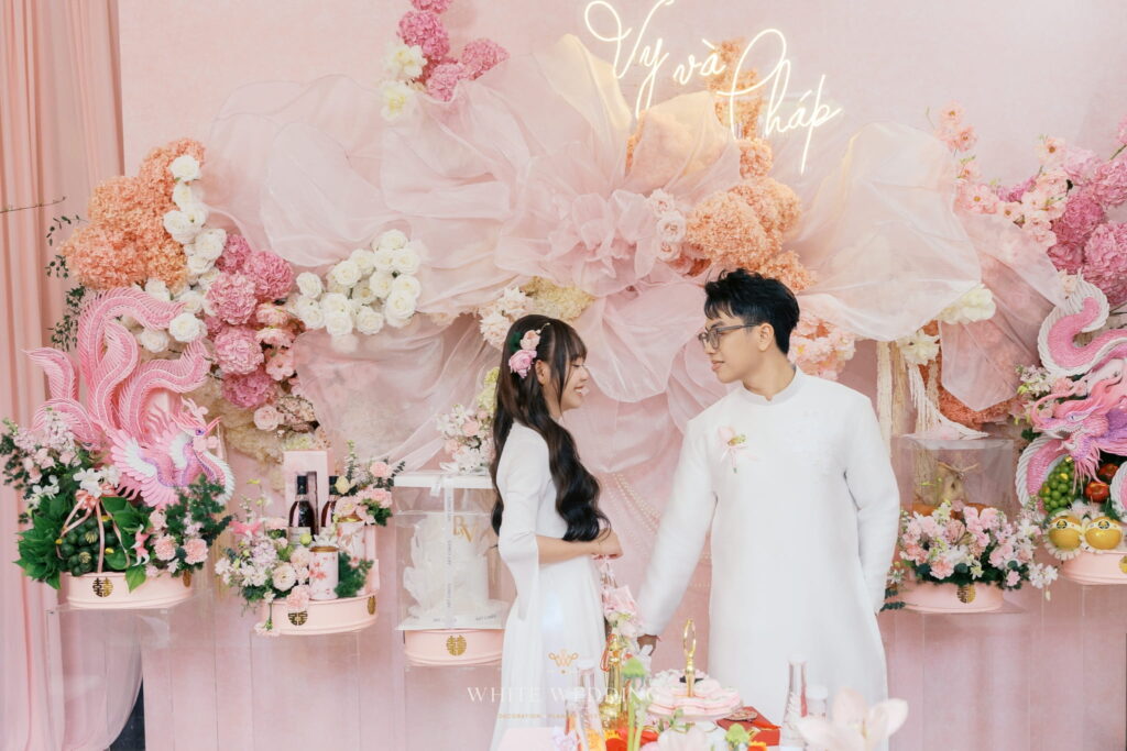 Fleur Ribbon 28 trang tri le dinh hon fleur ribbon white wedding 27 3