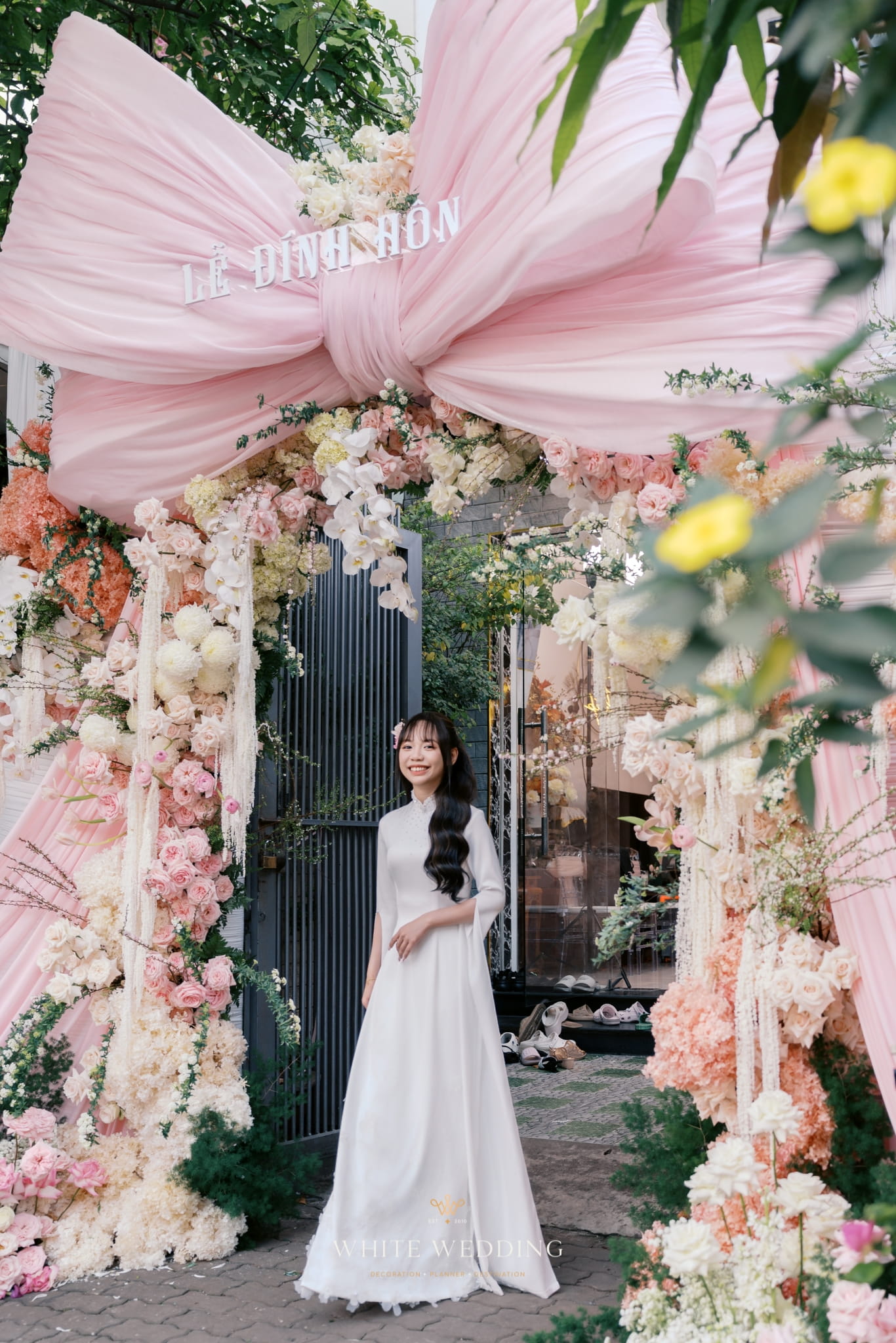 Fleur Ribbon 14 trang tri le dinh hon fleur ribbon white wedding 4 3