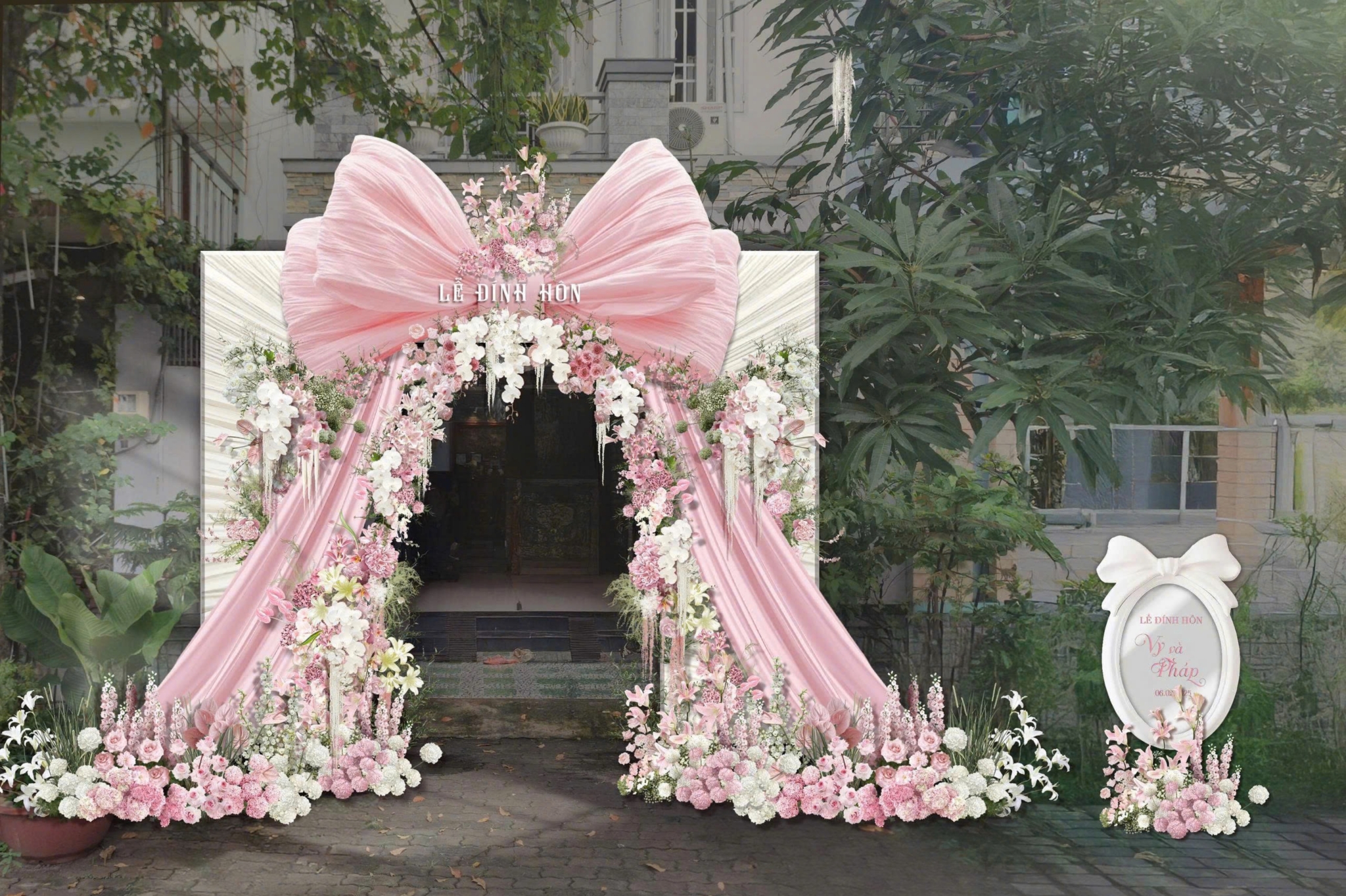 Fleur Ribbon 3 trang tri le dinh hon fleur ribbon white wedding 44