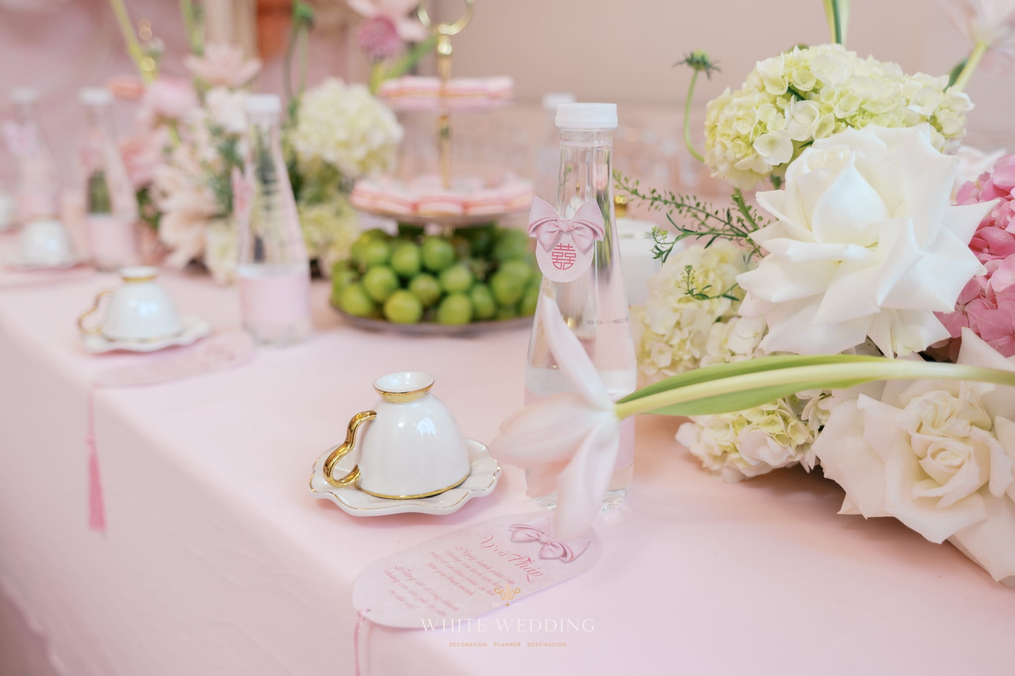 Fleur Ribbon 18 trang tri le dinh hon fleur ribbon white wedding 7 2