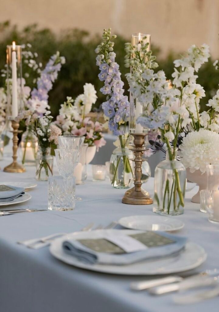 Các Hạng Mục Trang Trí Tiệc Cưới: Chi Tiết Từng Hạng Mục & Báo Giá 7 centerpiece white wedding3