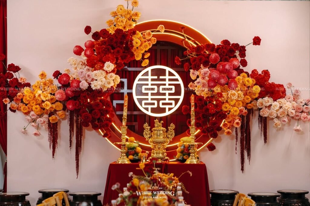 trang tri ban tho gia tien - white wedding - 1