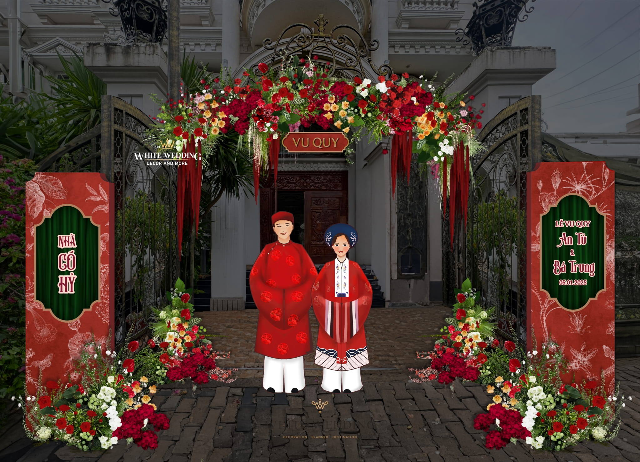 trang tri le gia tien huyen sac thien dieu white wedding 27