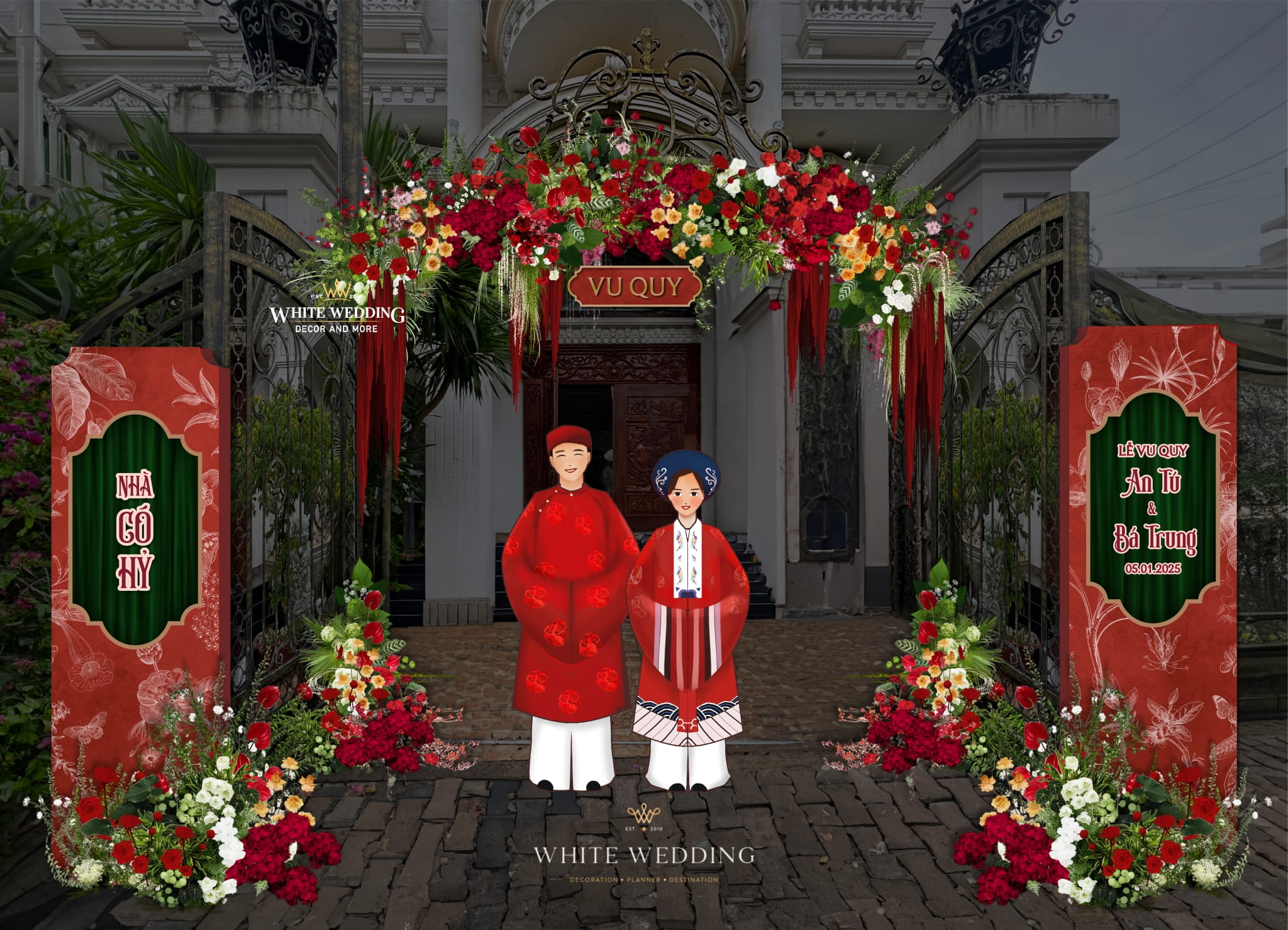 trang tri le gia tien huyen sac thien dieu white wedding 9