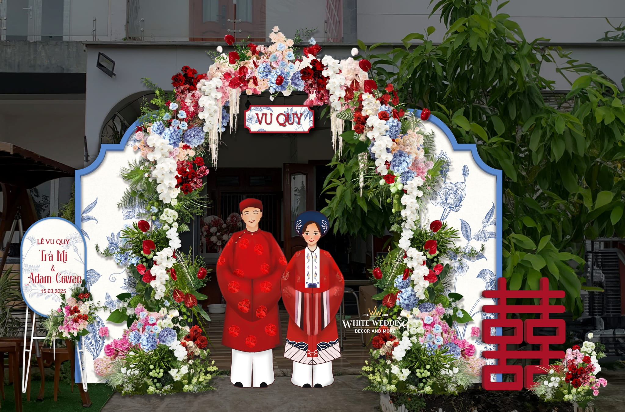 trang tri le gia tien ki su dong duong white wedding 41