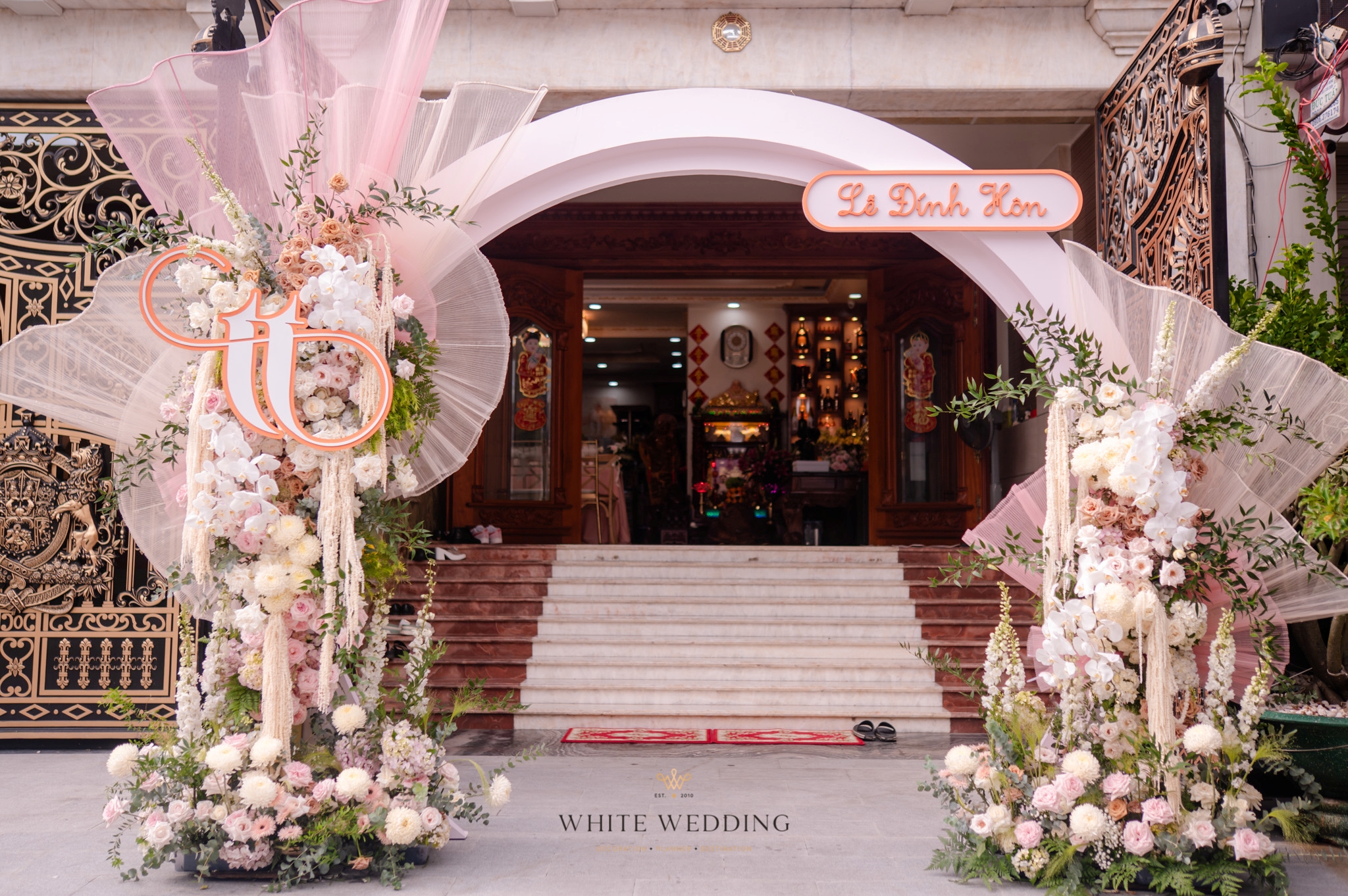 Sunset Peach 1 trang tri le gia tien sunset peach white wedding 14 1