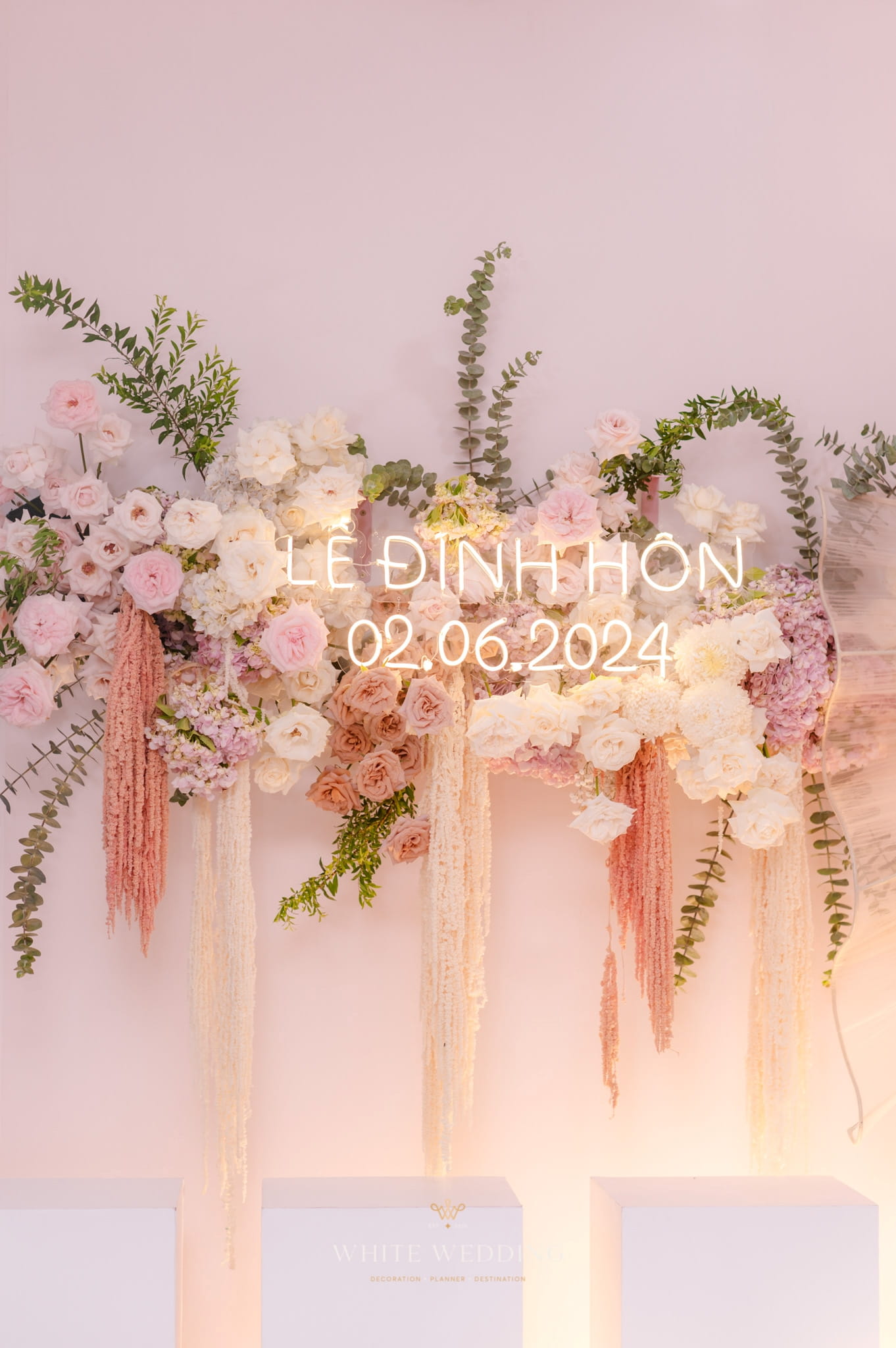 trang tri le gia tien sunset peach white wedding 4 1