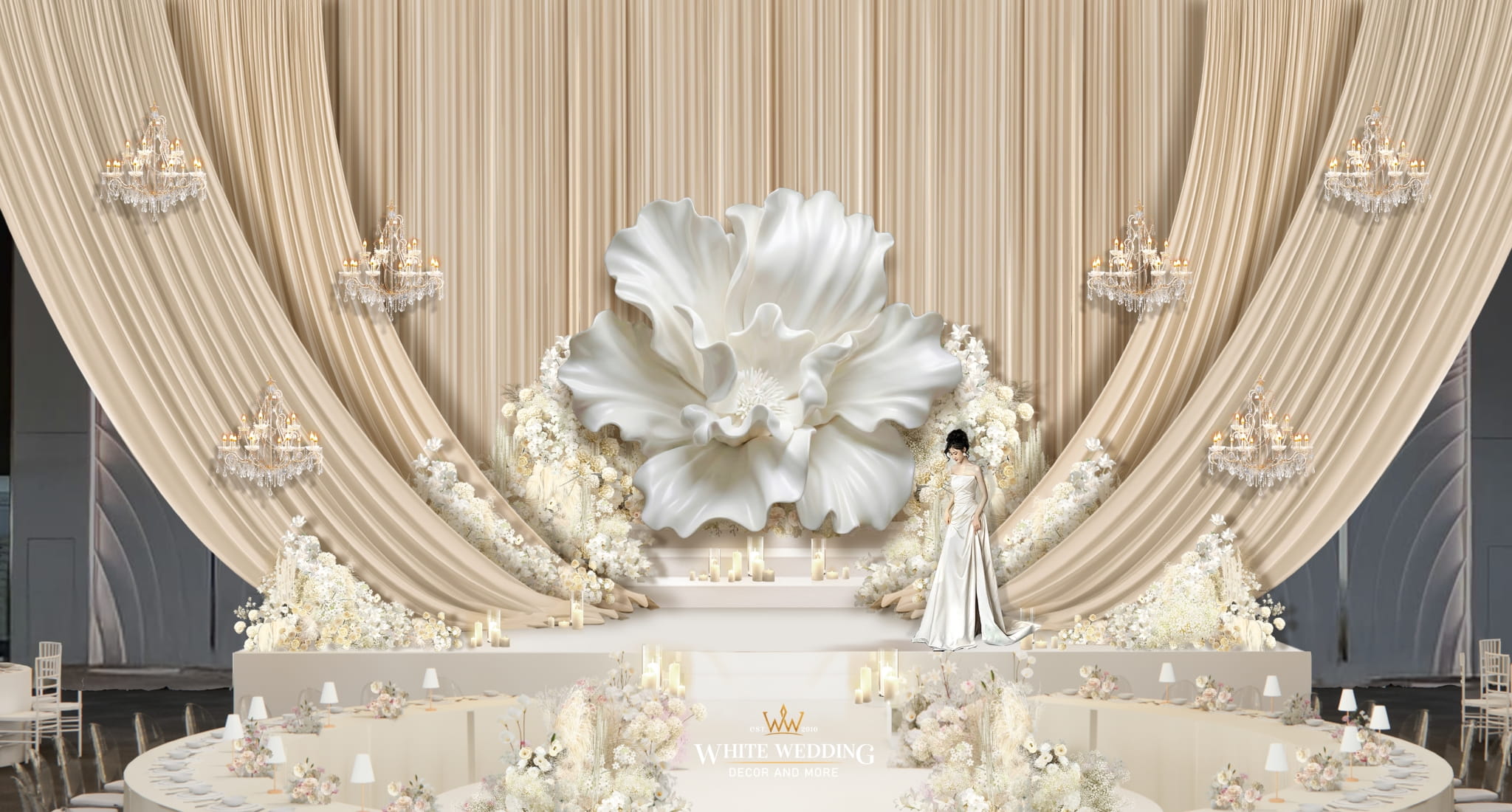 trang tri tiec cuoi a symphony of blooms white wedding 22