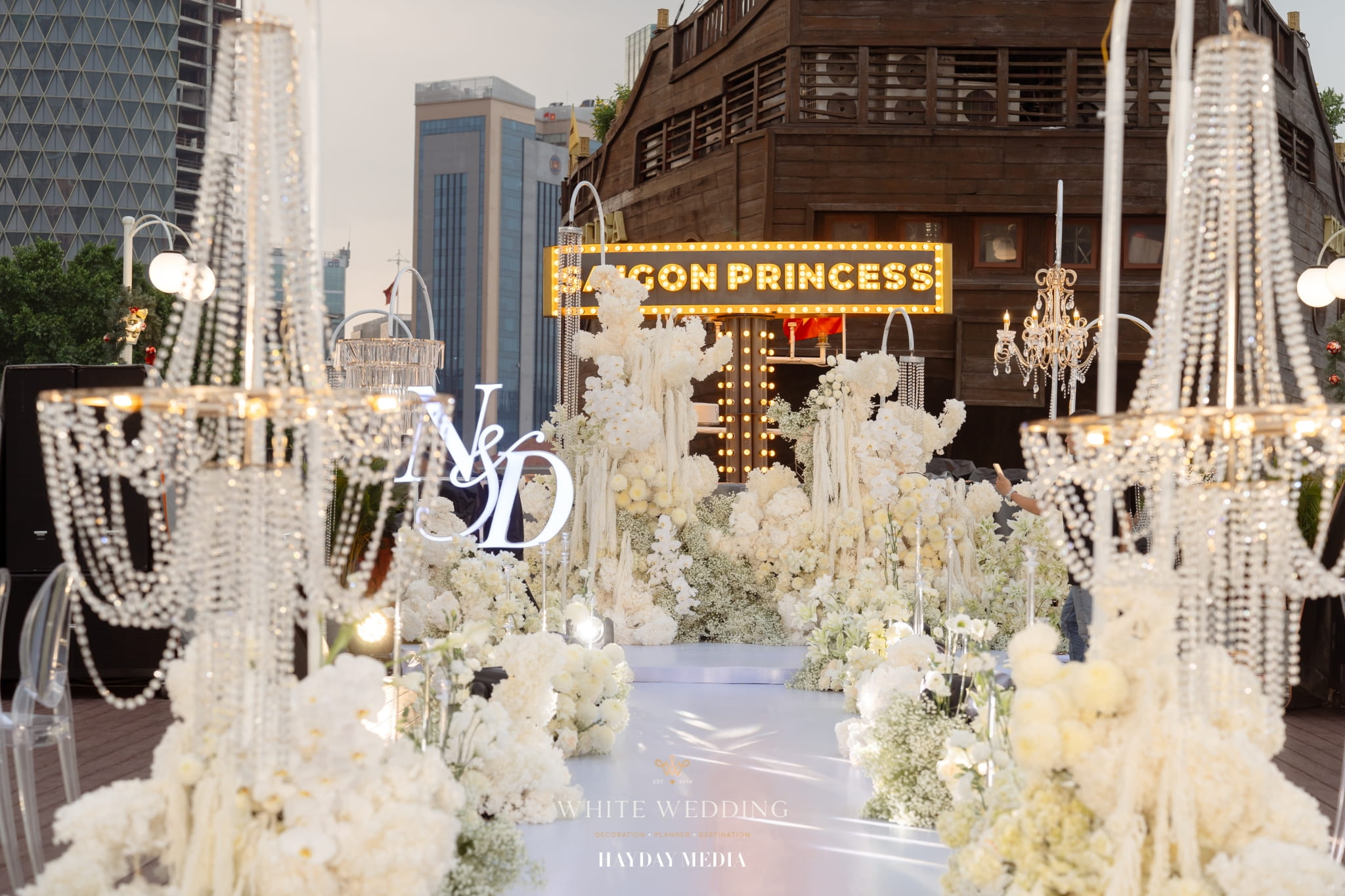 trang tri tiec cuoi dear my princess white wedding 29