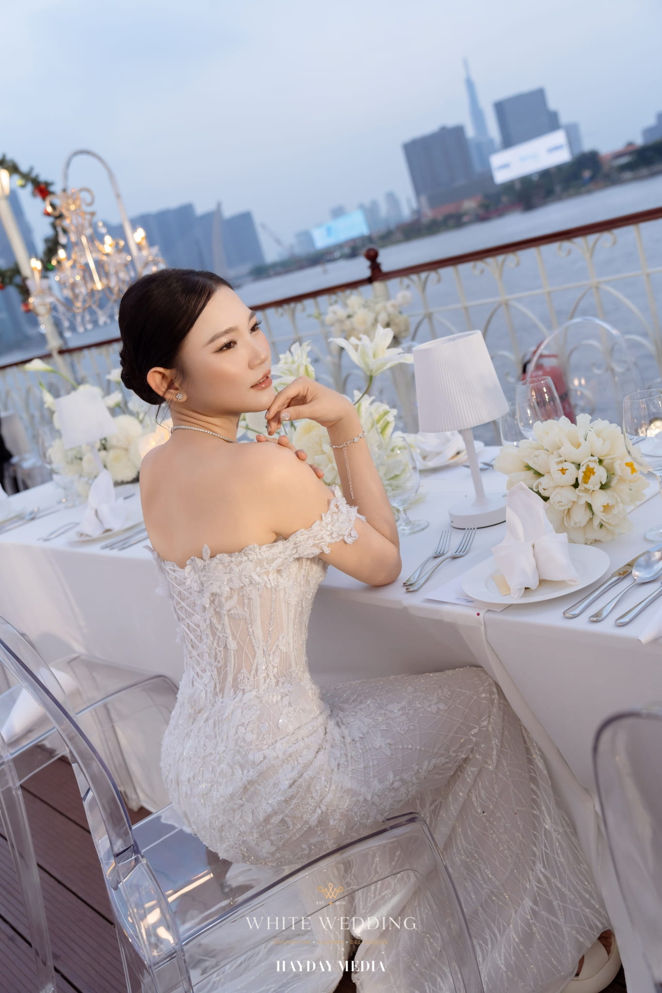trang tri tiec cuoi dear my princess white wedding 42