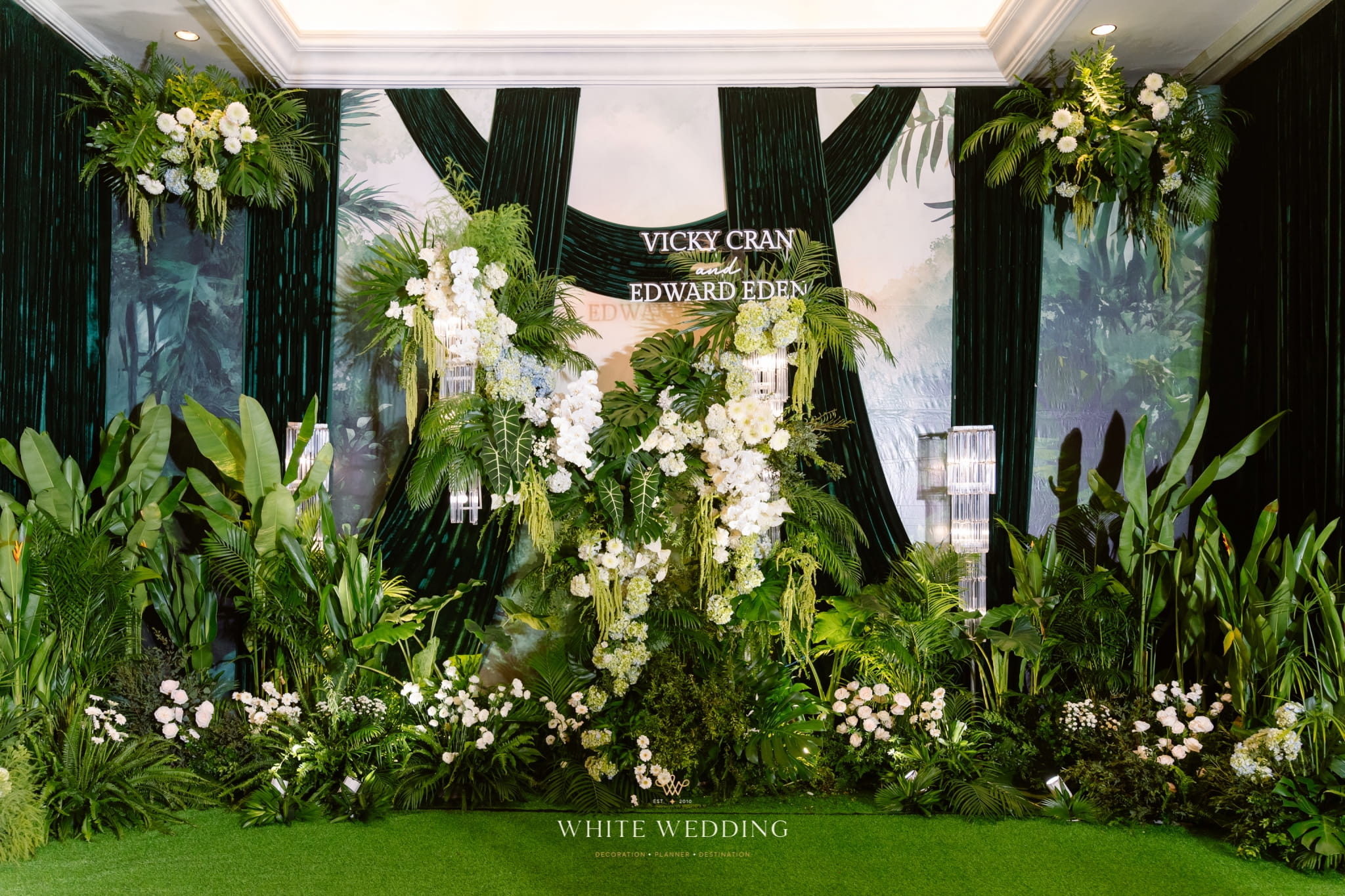 trang tri tiec cuoi green land white wedding 15 1