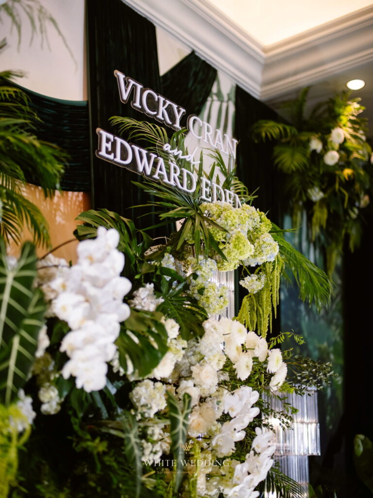 trang tri tiec cuoi green land white wedding 30