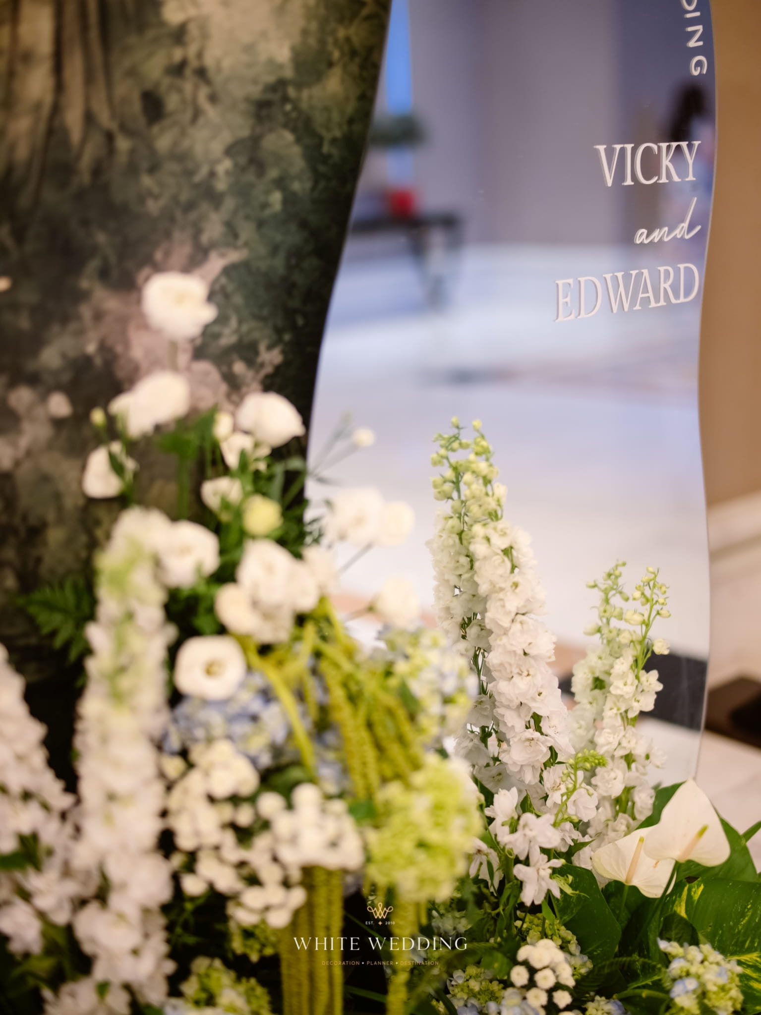 trang tri tiec cuoi green land white wedding 35