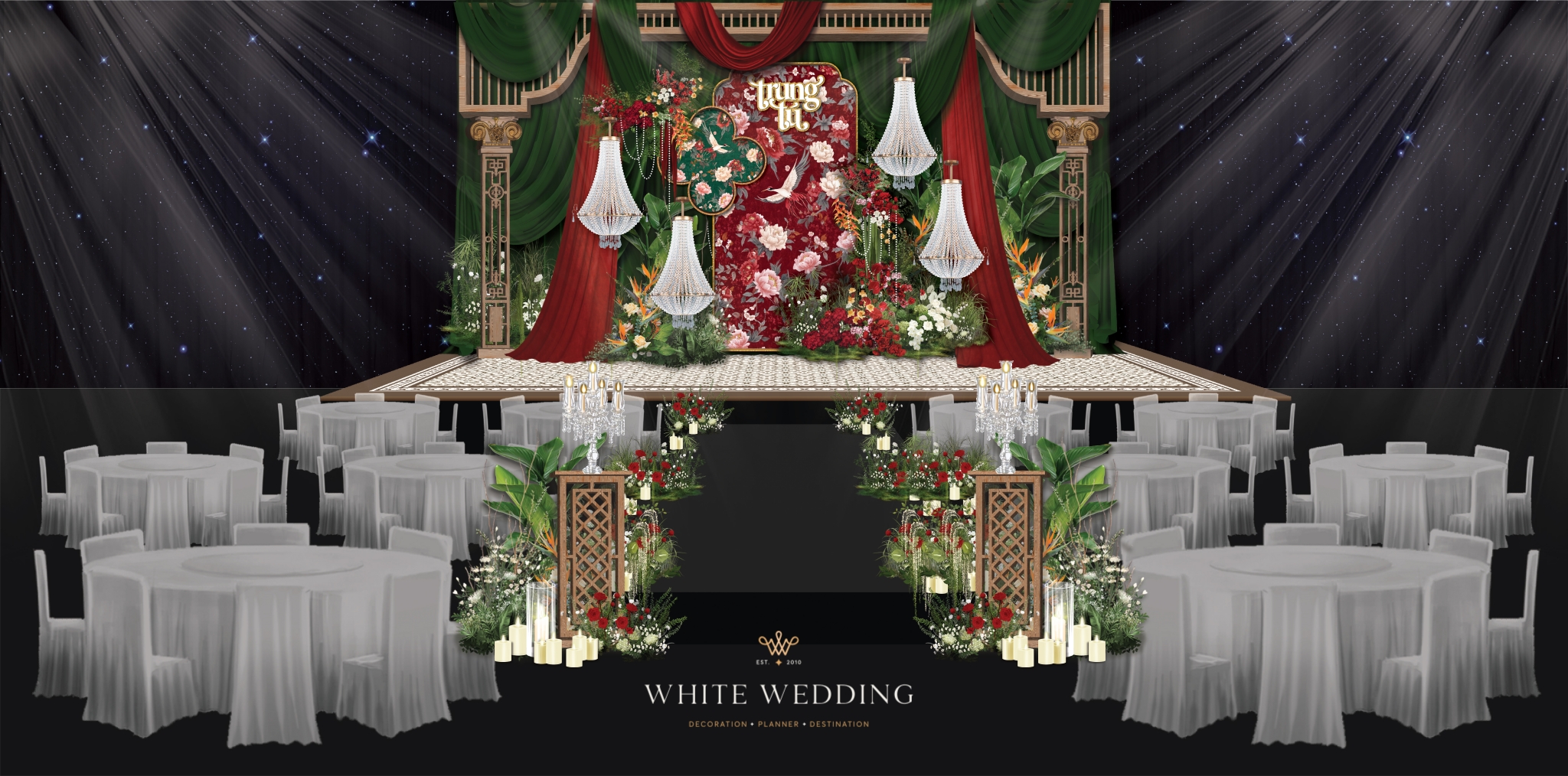 trang tri tiec cuoi indochine crystal white wedding 3 2