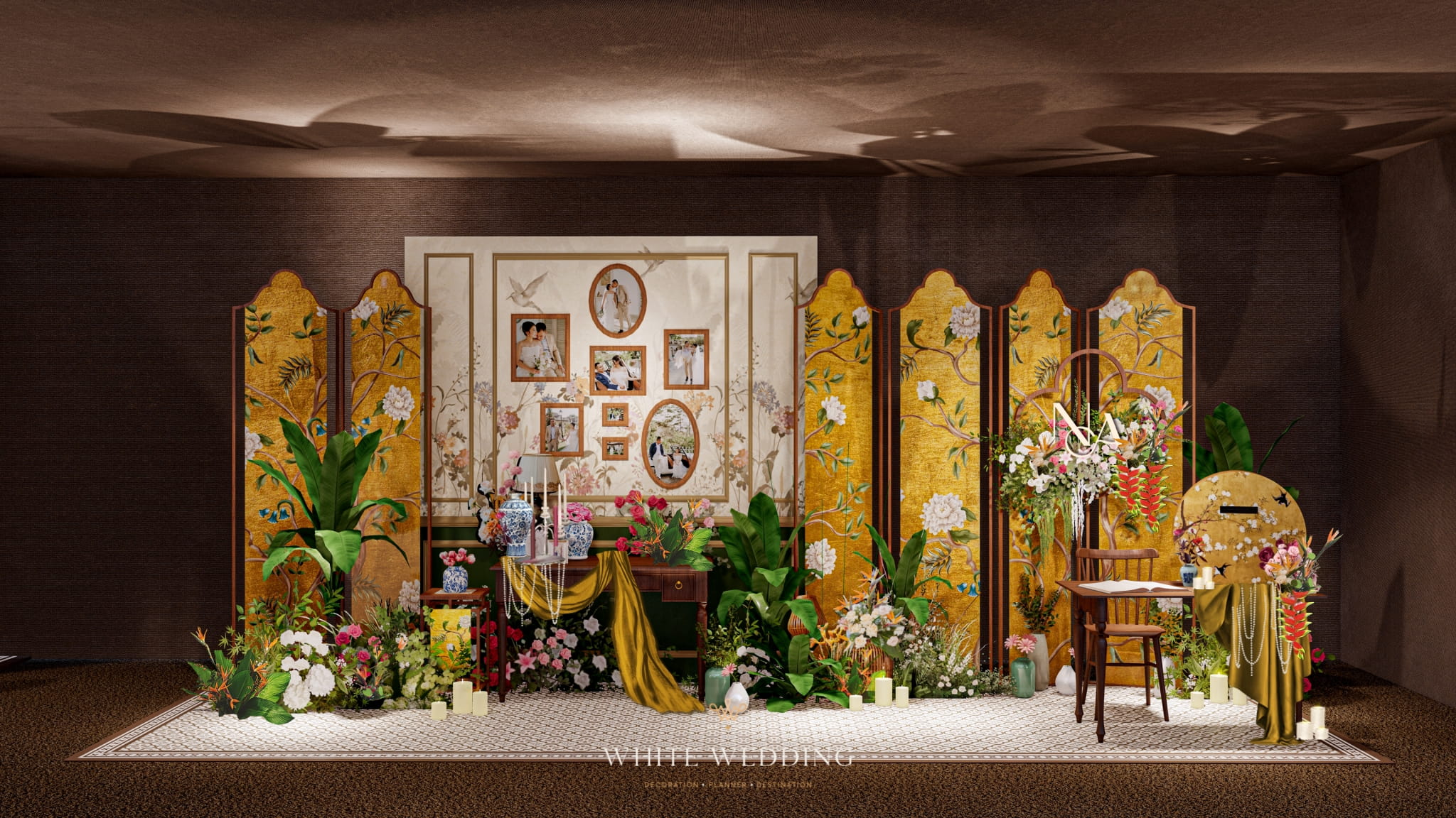 trang tri tiec cuoi indochine royale white wedding 58