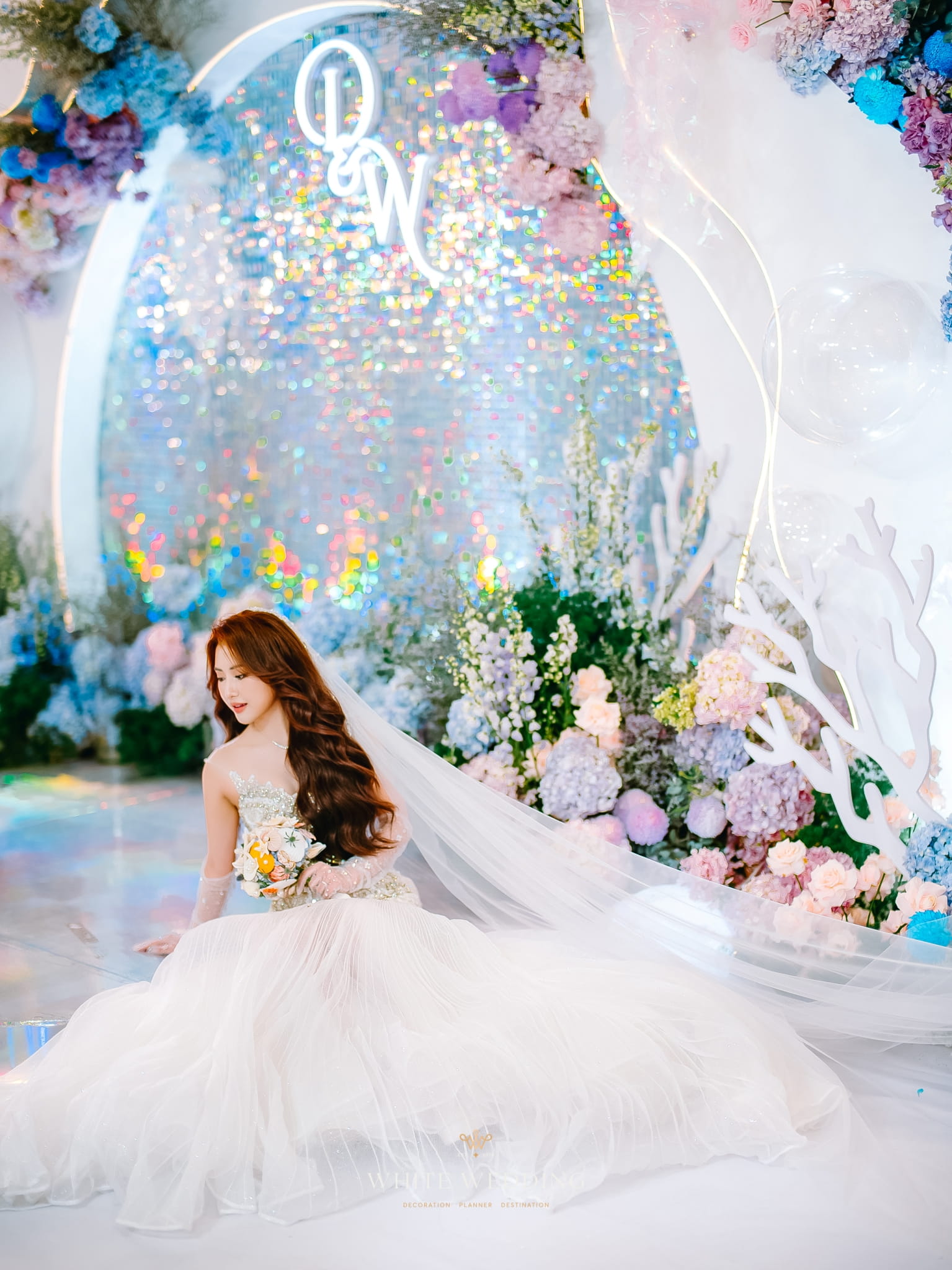 trang tri tiec cuoi little mermaid white wedding 1