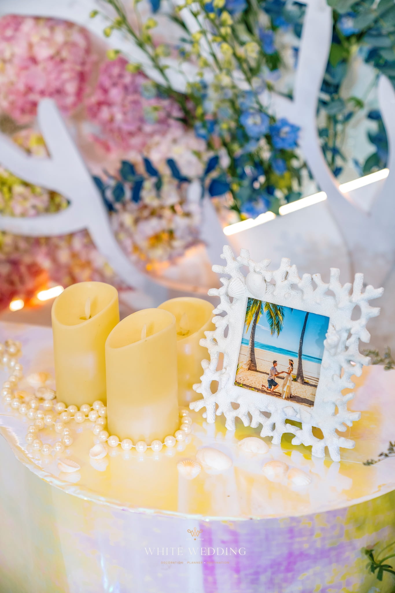 trang tri tiec cuoi little mermaid white wedding 15