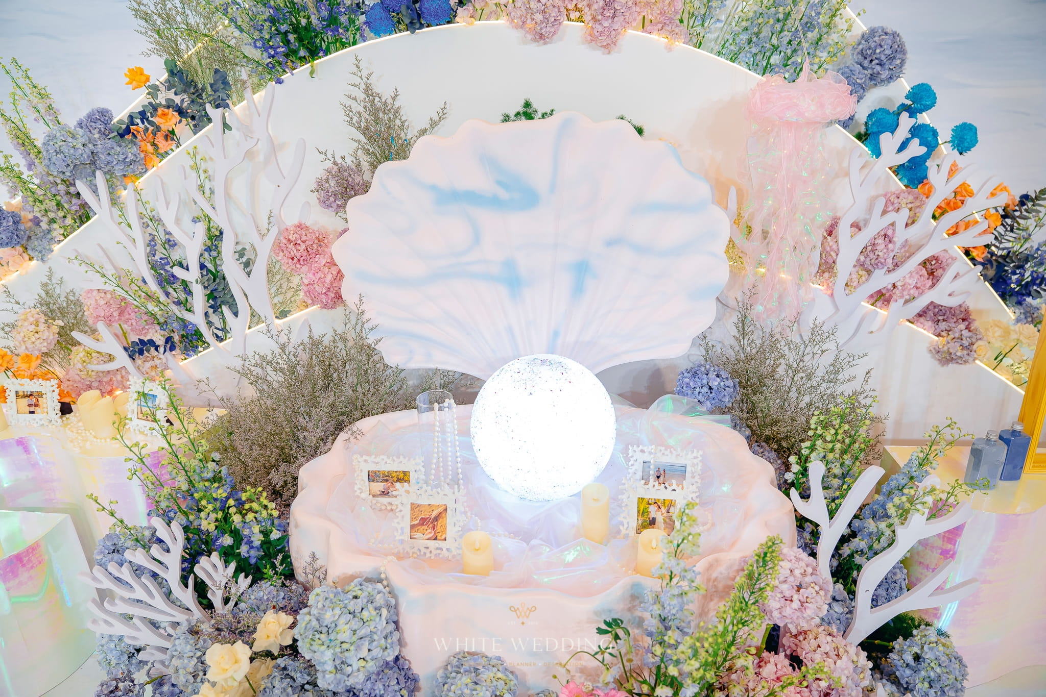trang tri tiec cuoi little mermaid white wedding 7 2