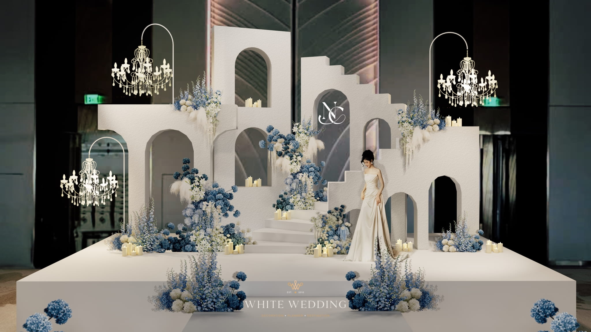 trang tri tiec cuoi love you at santorini white wedding 14 2