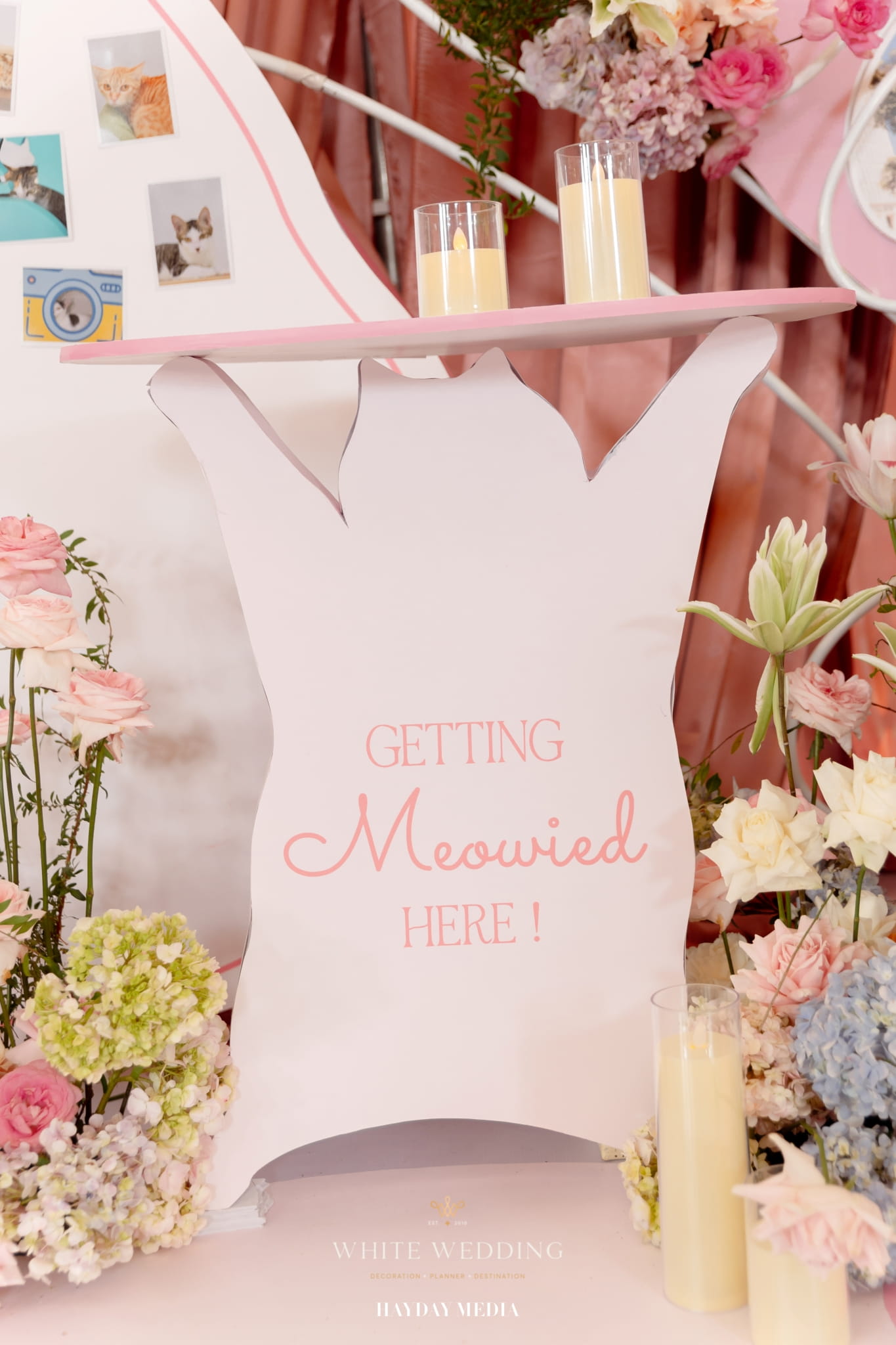 trang tri tiec cuoi no va meo white wedding 14
