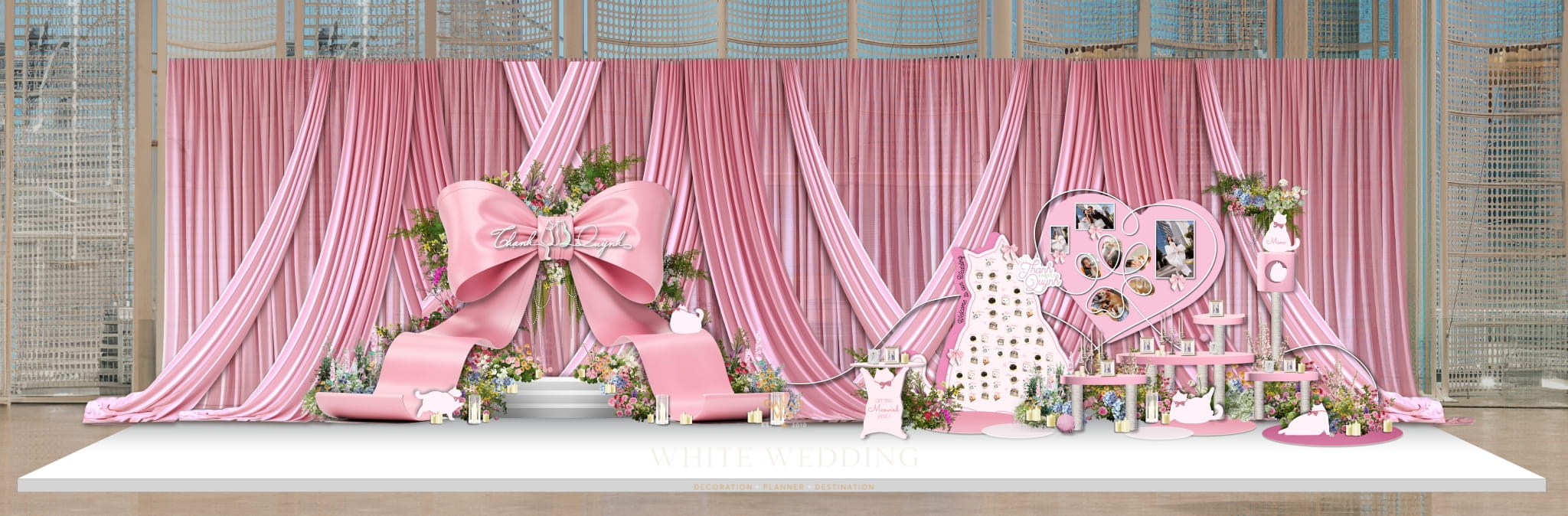 trang tri tiec cuoi no va meo white wedding 5 2