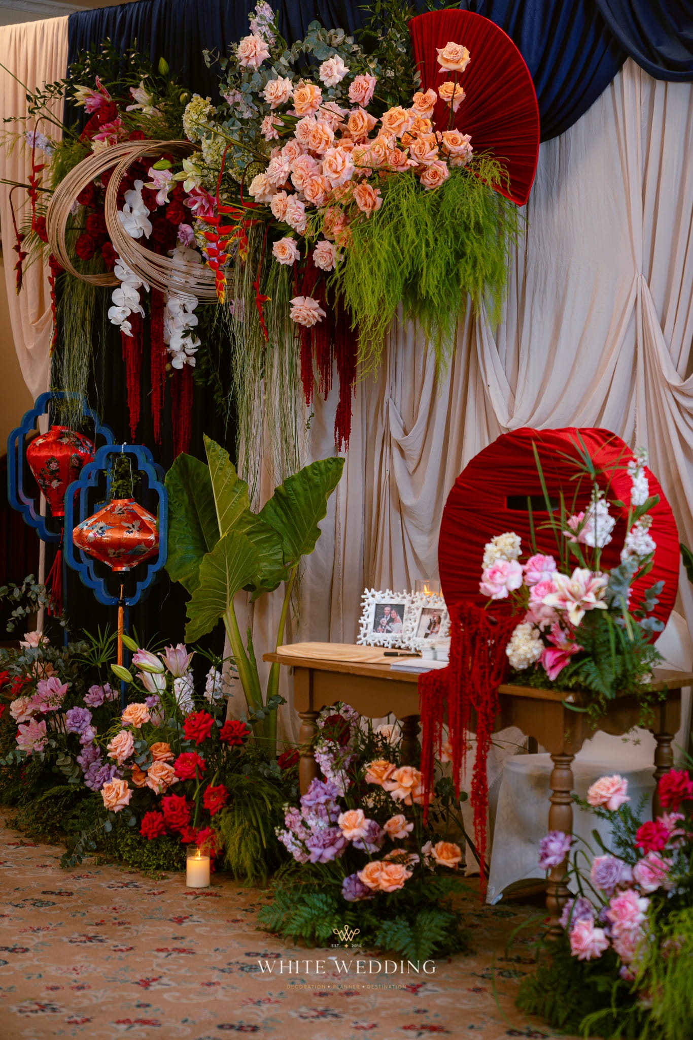 trang tri tiec cuoi timeline indochine white wedding 45