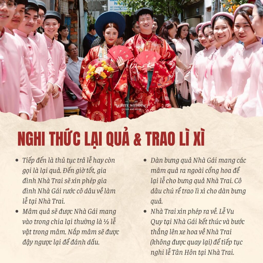 Nhà trai cần chuẩn bị gì cho đám hỏi? Hướng dẫn chi tiết 6 nghi thuc lai qua