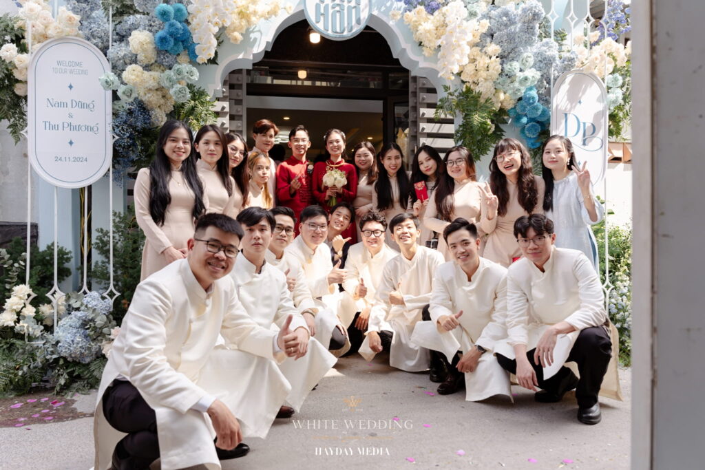 trang tri le gia tien blue rhythm white wedding 15