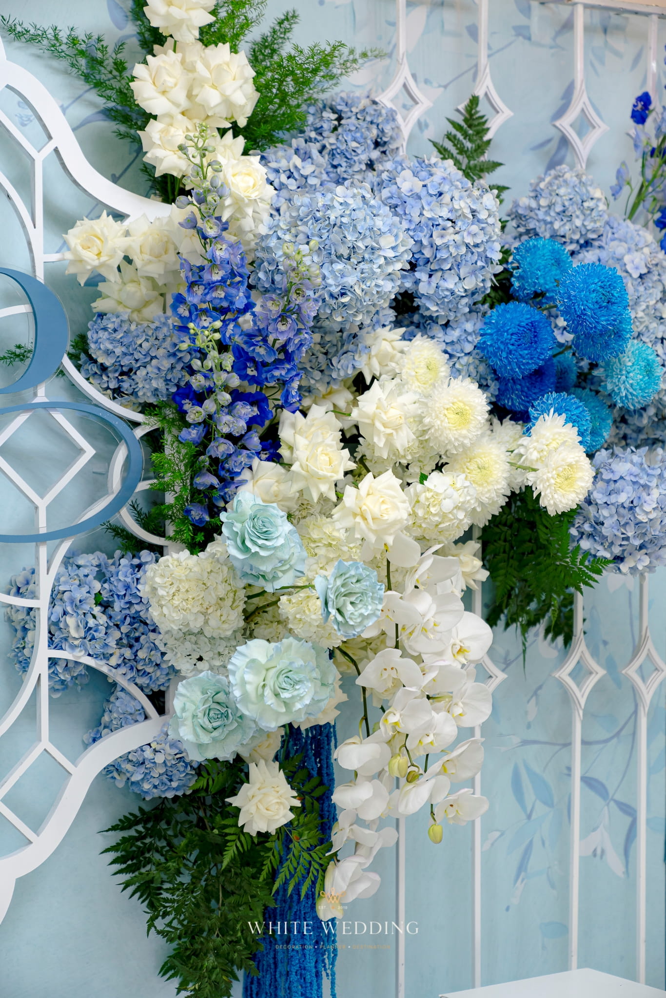 trang tri le gia tien blue rhythm white wedding 31