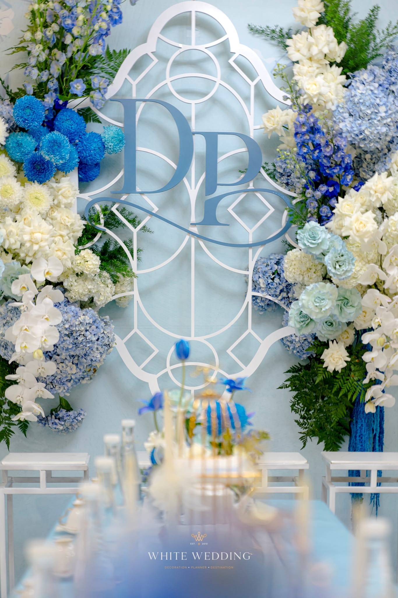 trang tri le gia tien blue rhythm white wedding 33