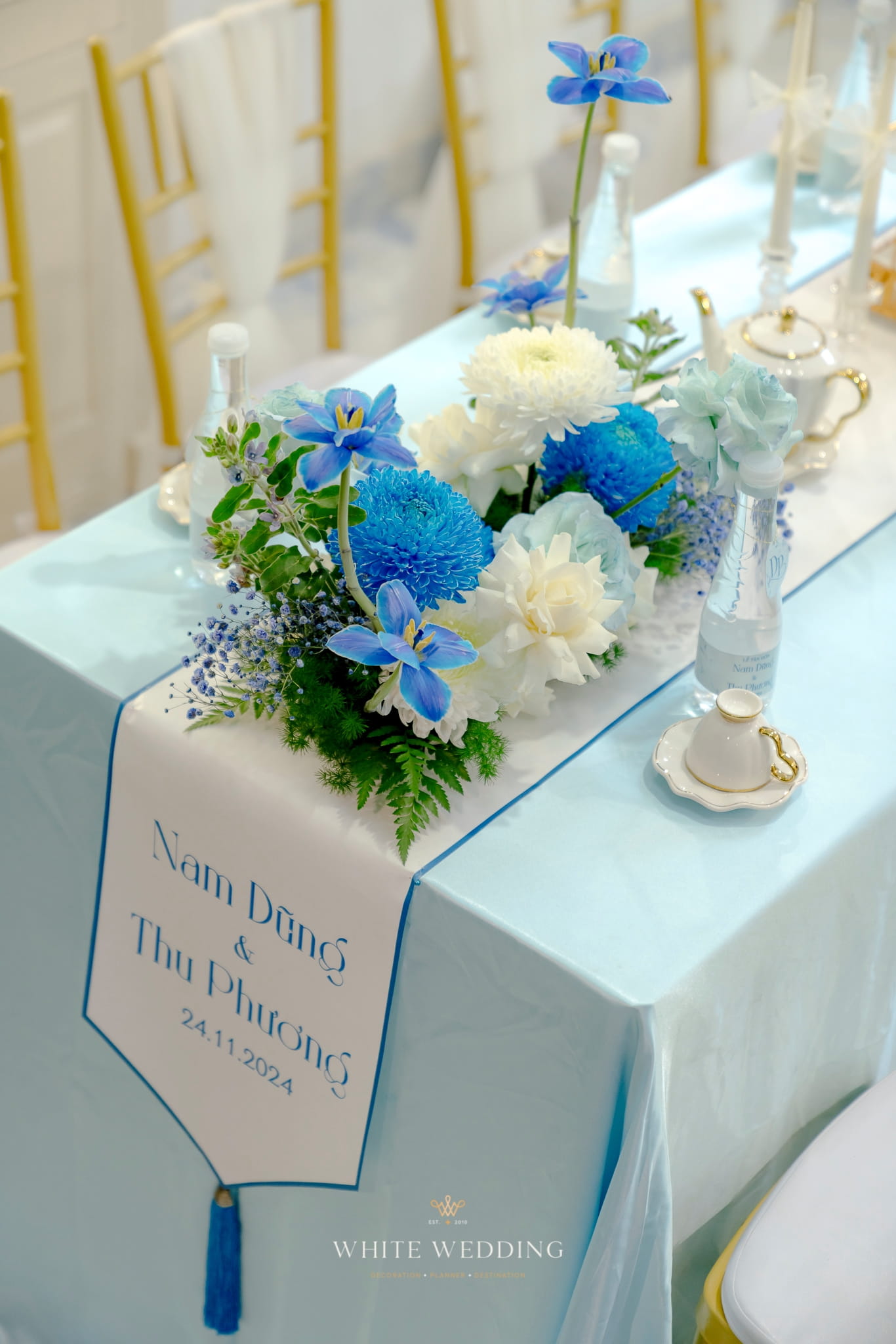trang tri le gia tien blue rhythm white wedding 34