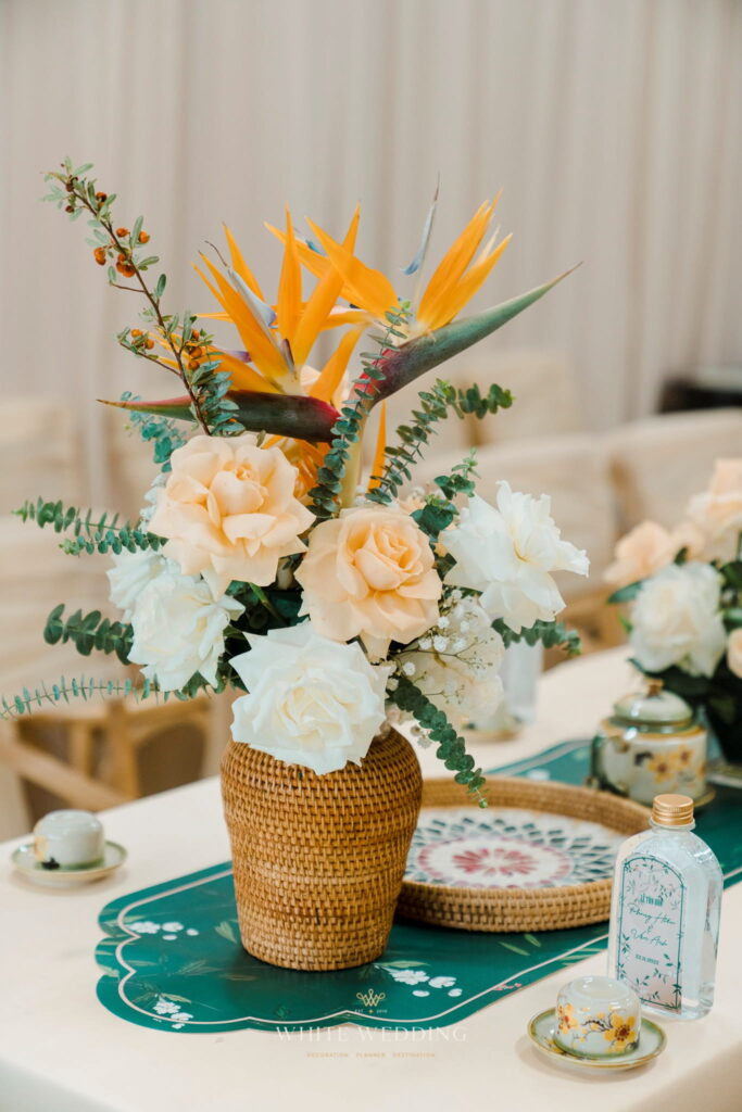 trang tri le gia tien the emerald white wedding 11