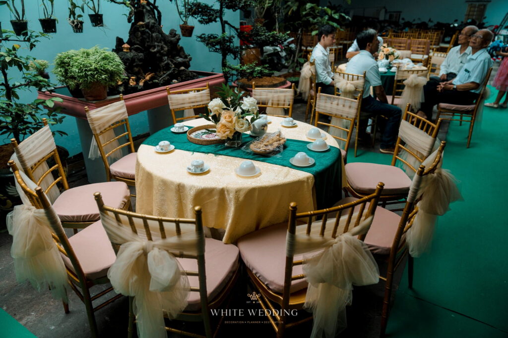 trang tri le gia tien the emerald white wedding 13