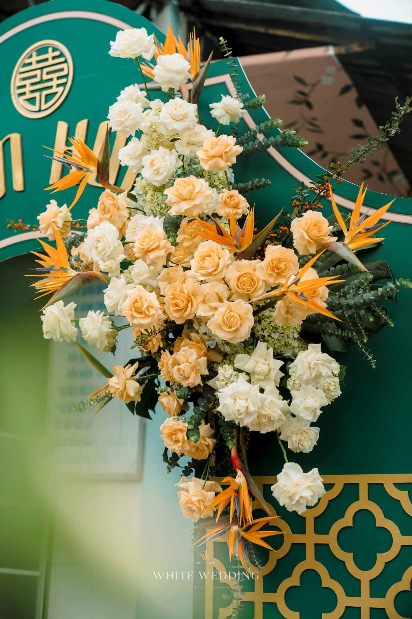 trang tri le gia tien the emerald white wedding 16