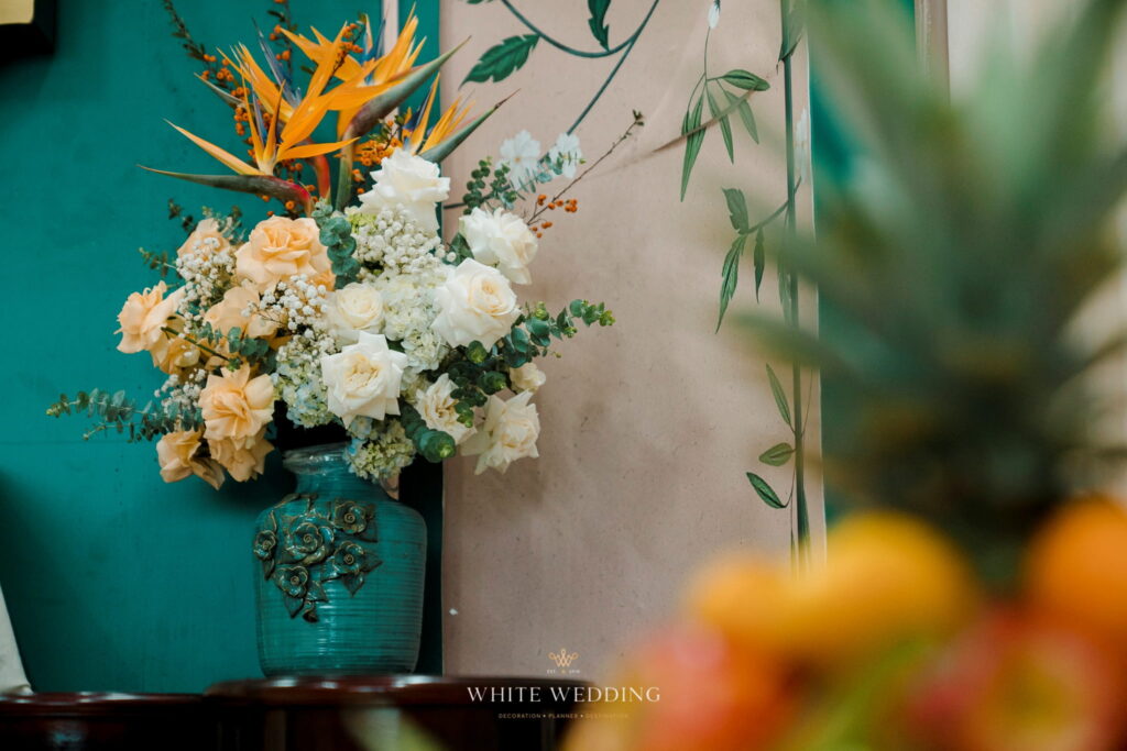 trang tri le gia tien the emerald white wedding 2