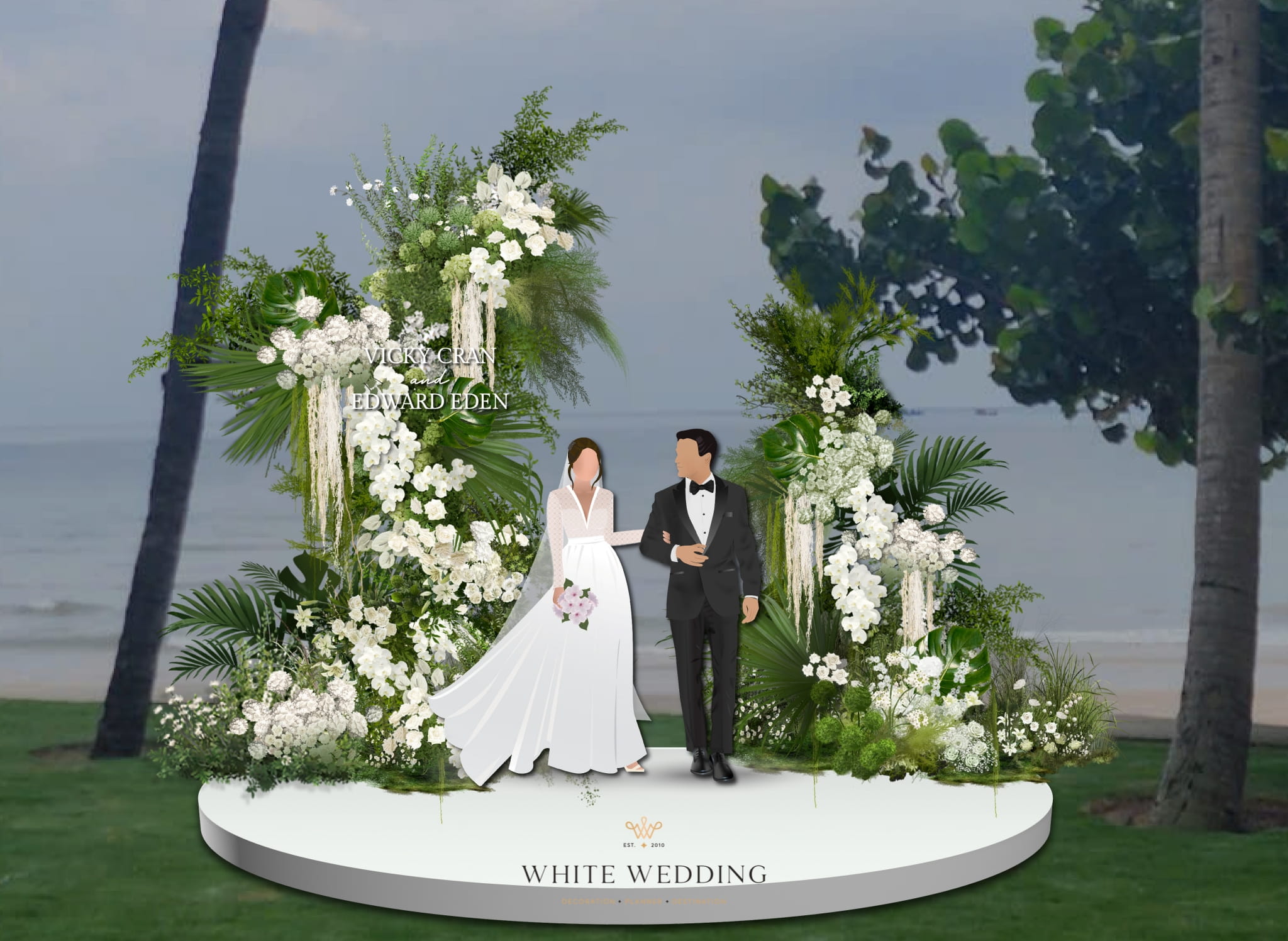 trang tri le vows endless waves white wedding 1 1