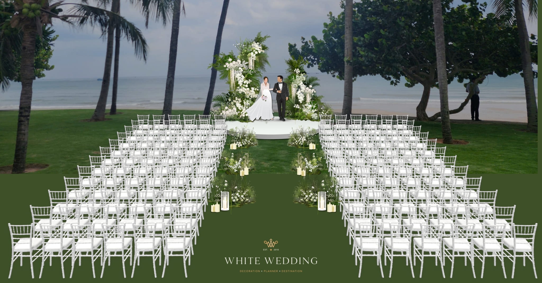 trang tri le vows endless waves white wedding 2 1