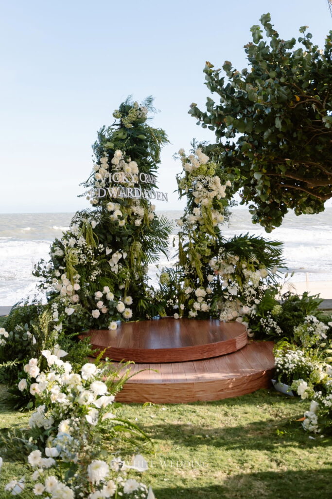 trang tri le vows endless waves white wedding 23