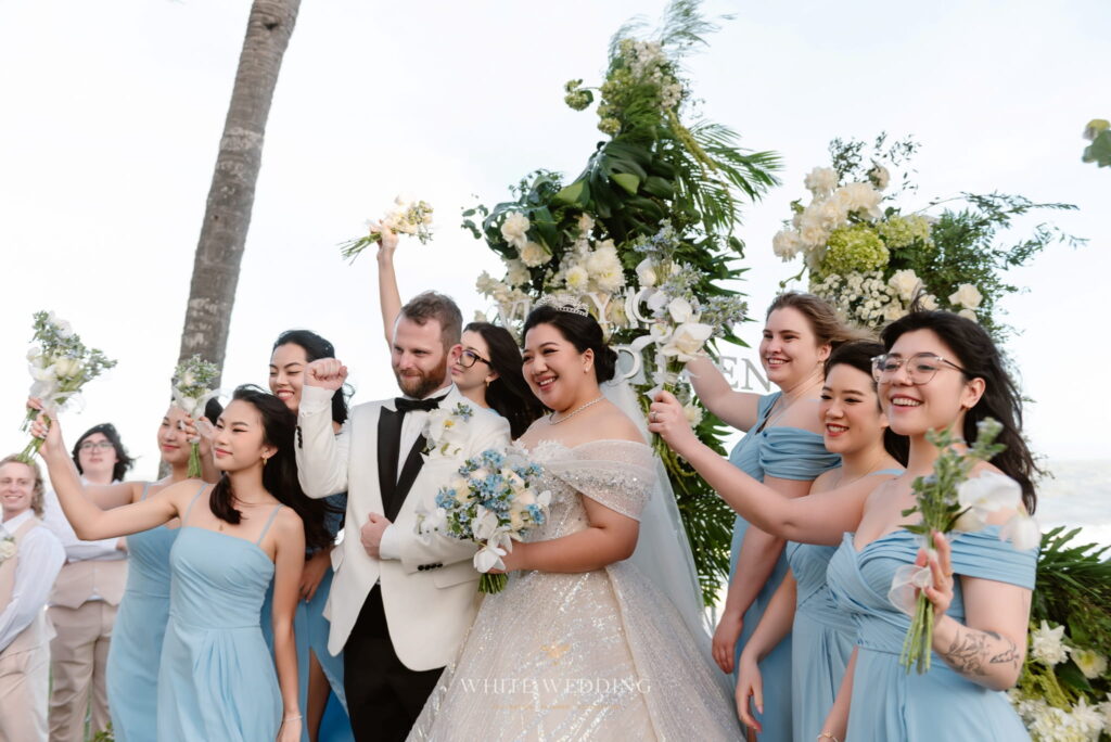 trang tri le vows endless waves white wedding 44