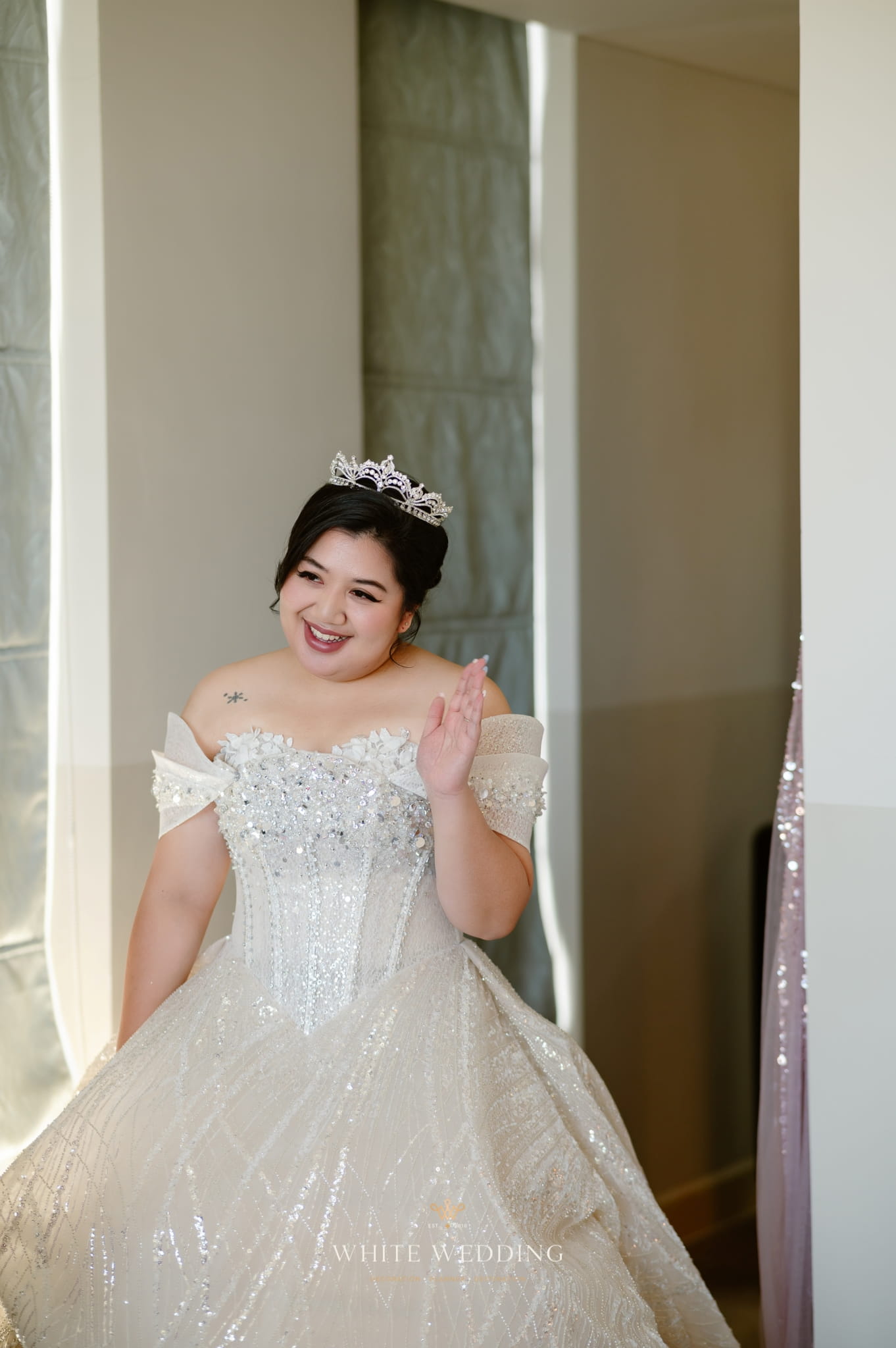 trang tri le vows endless waves white wedding 6