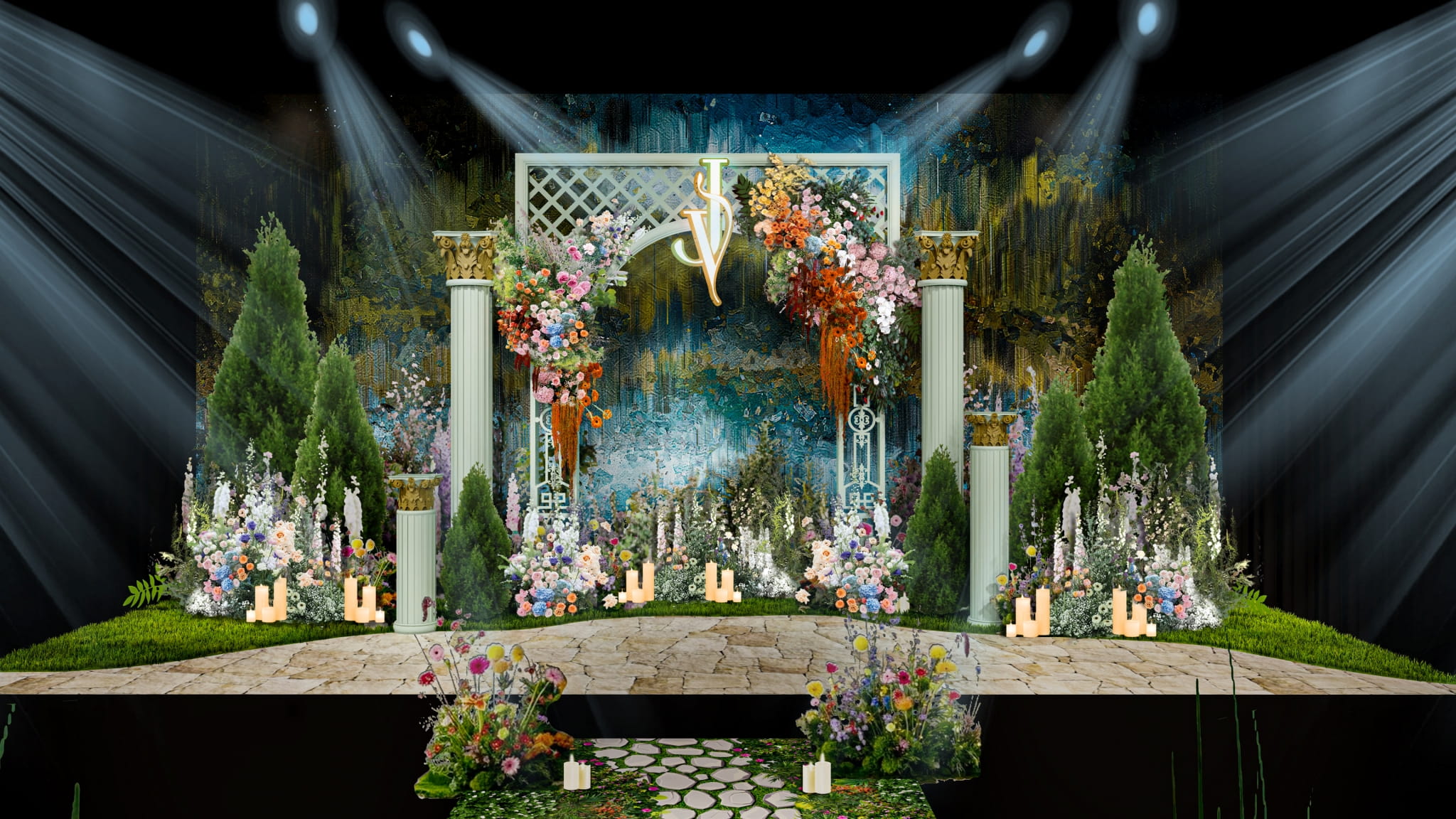trang tri tiec cuoi dreamy garden white wedding 35