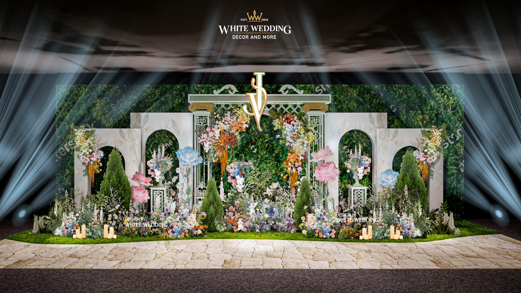 trang tri tiec cuoi dreamy garden white wedding 36